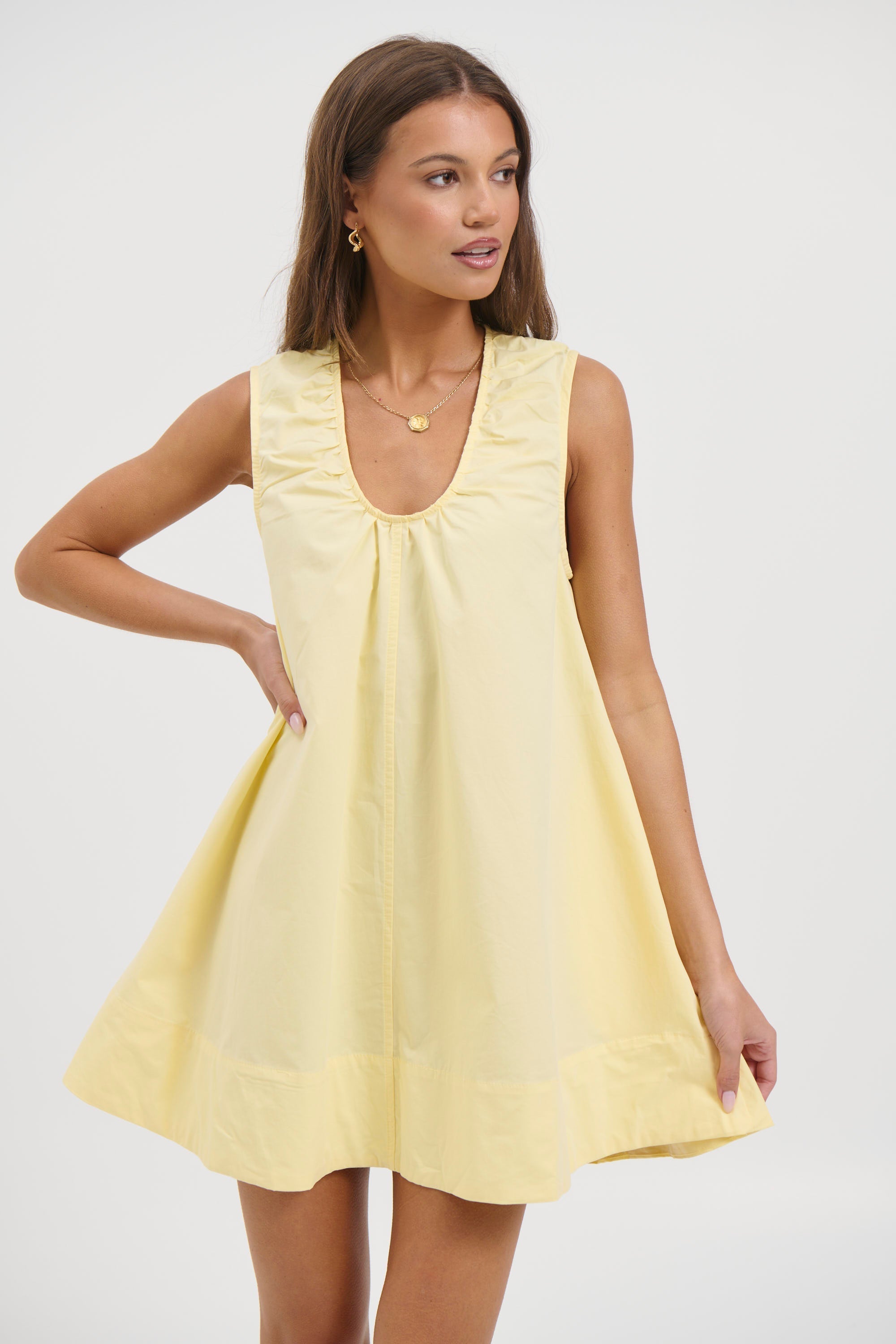 Miley Mini Dress Lemon by Bronze Snake