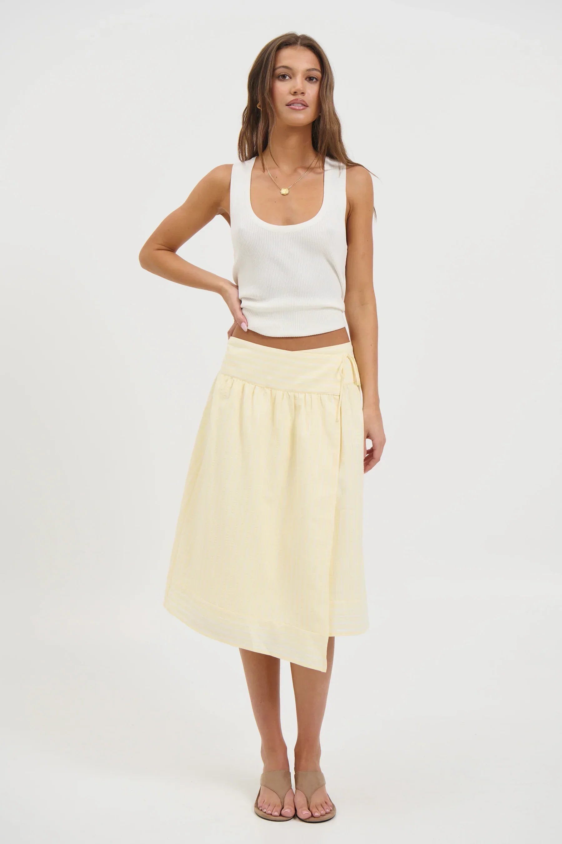 Chase Midi Skirt Lemon by Bronze Snake