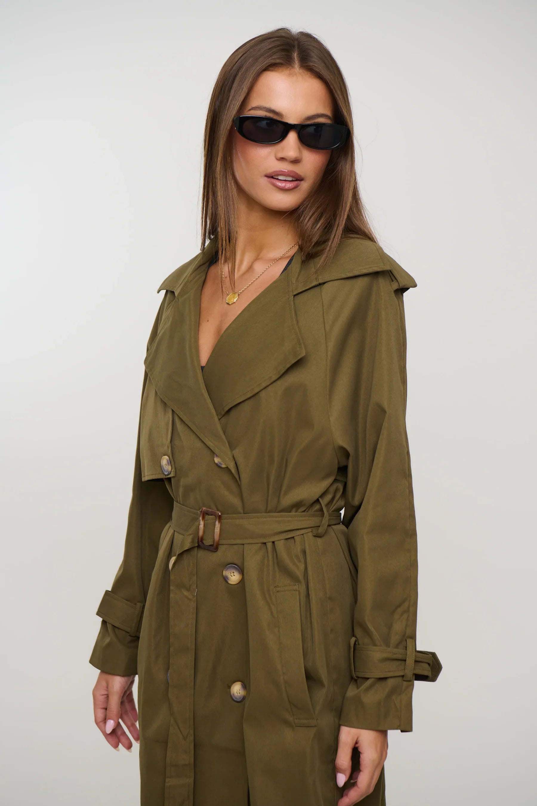Lia Trench Olive by Bronze Snake
