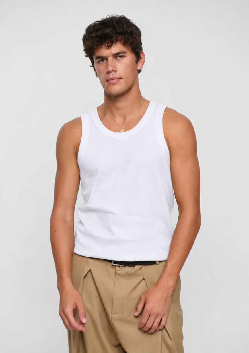 Personal Style Starts With the Basics: The Men’s White Tank Reimagined
