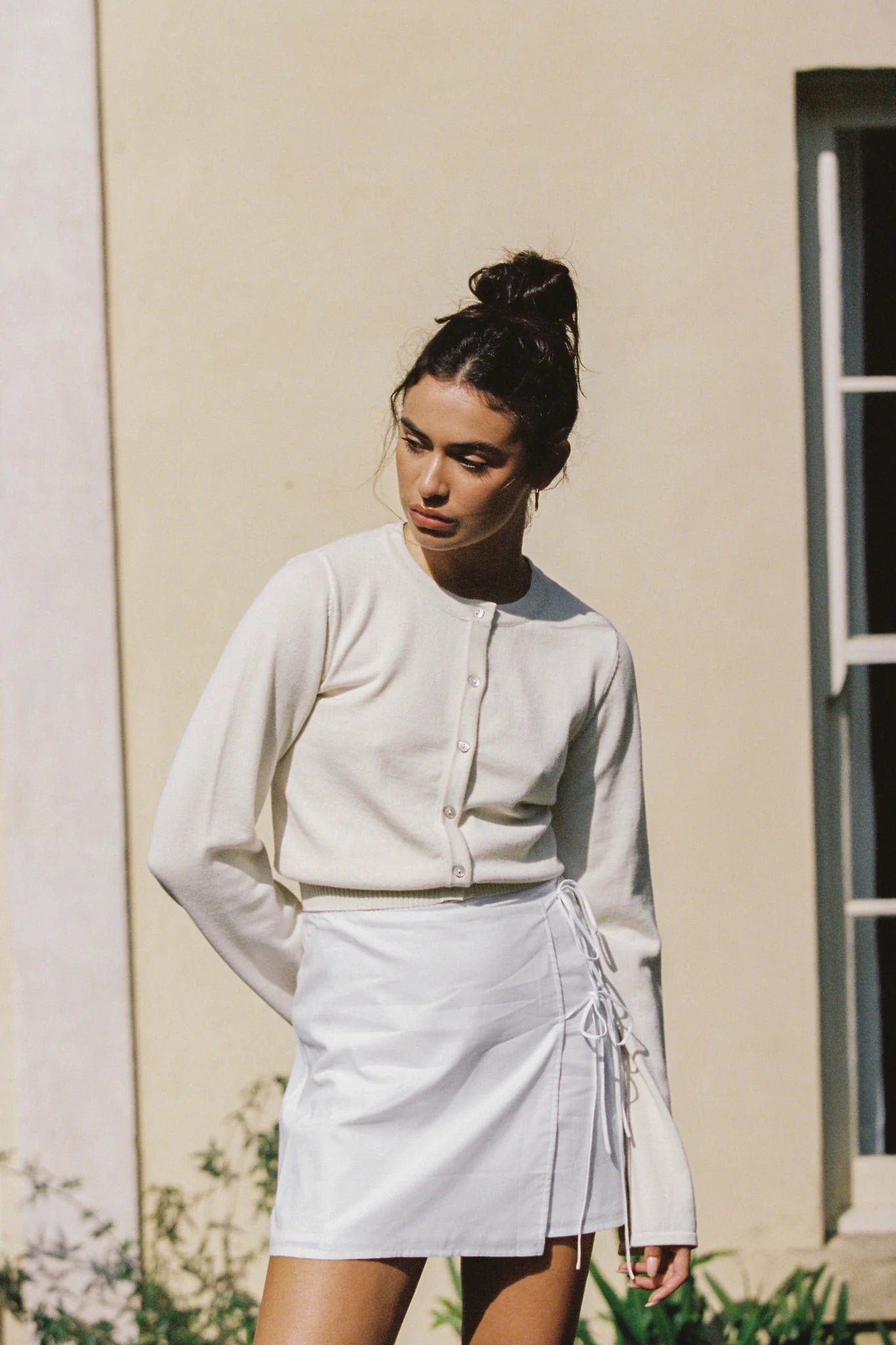 August Button Up Top Cream