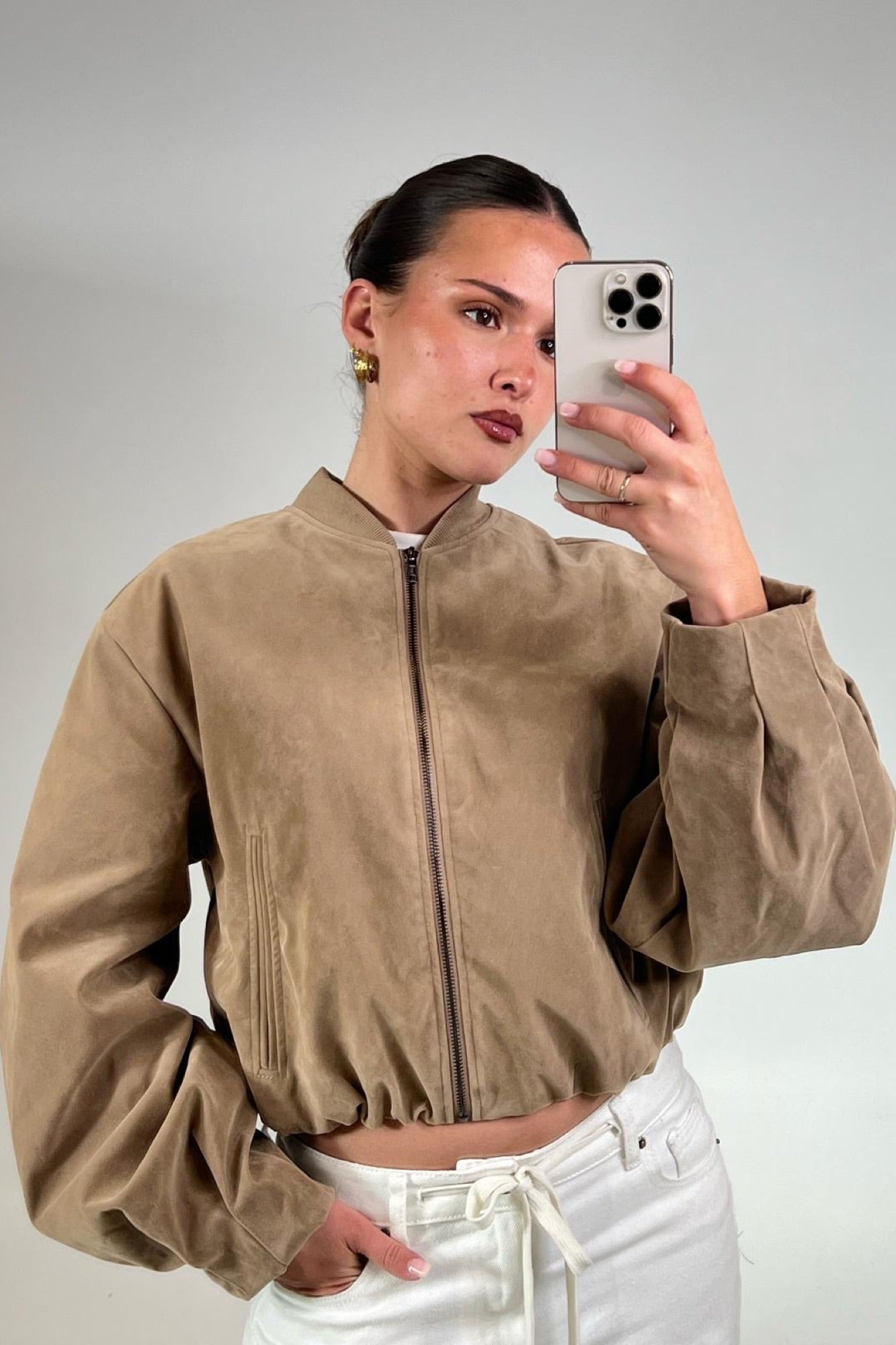 Clara Bomber Taupe