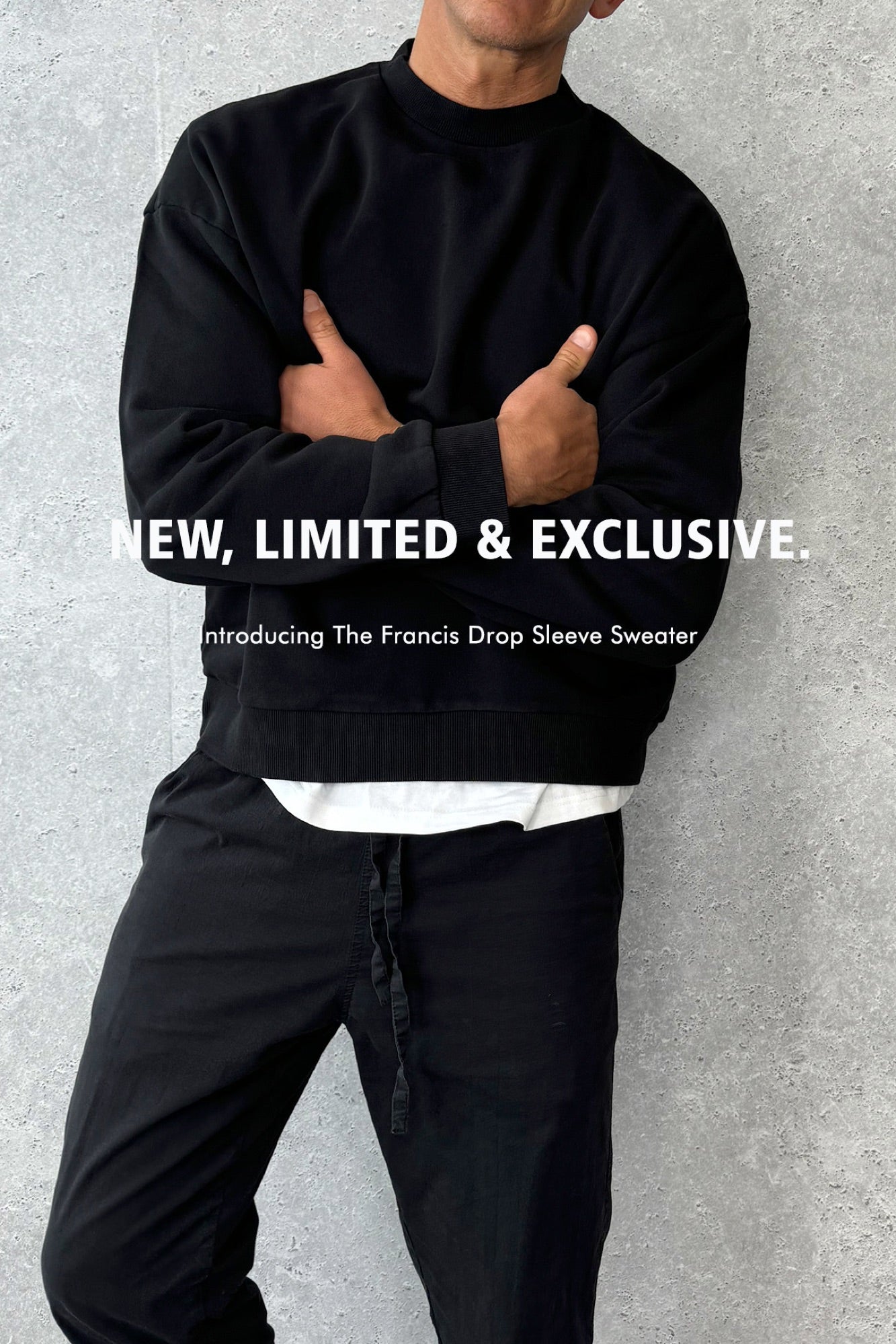 Francis Drop Sleeve Sweater Black