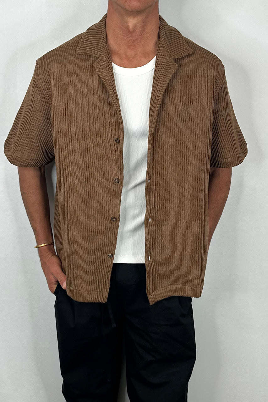 Chad Knitted Shirt Choc