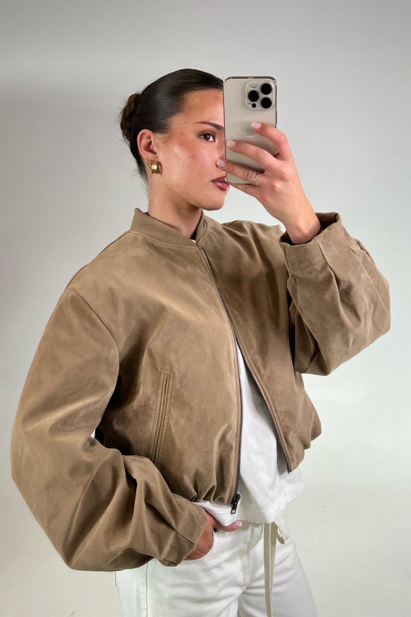 Clara Bomber Taupe