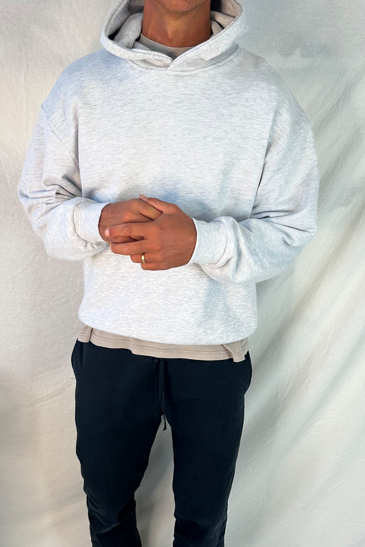 Heavyweight Cotton Hoodie Heather Grey