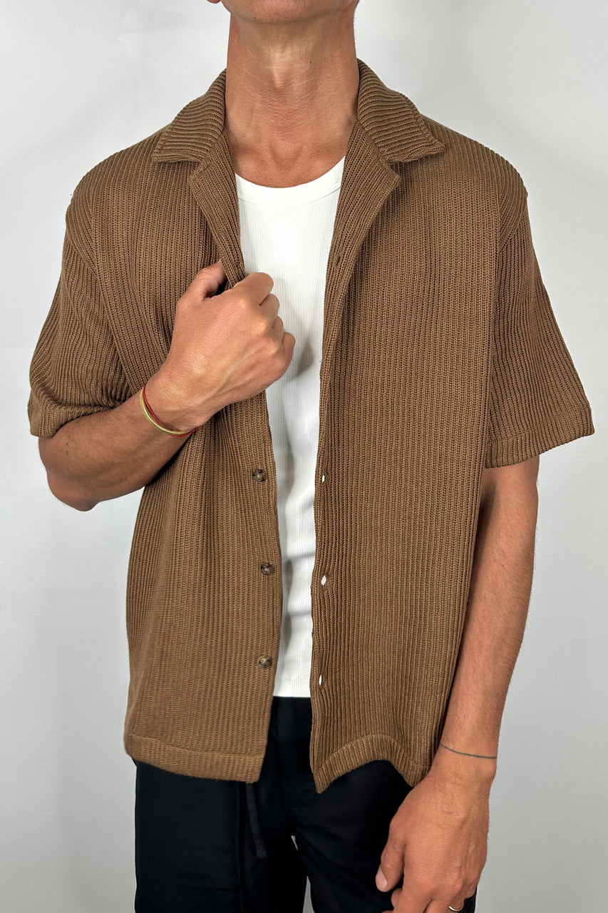 Chad Knitted Shirt Choc