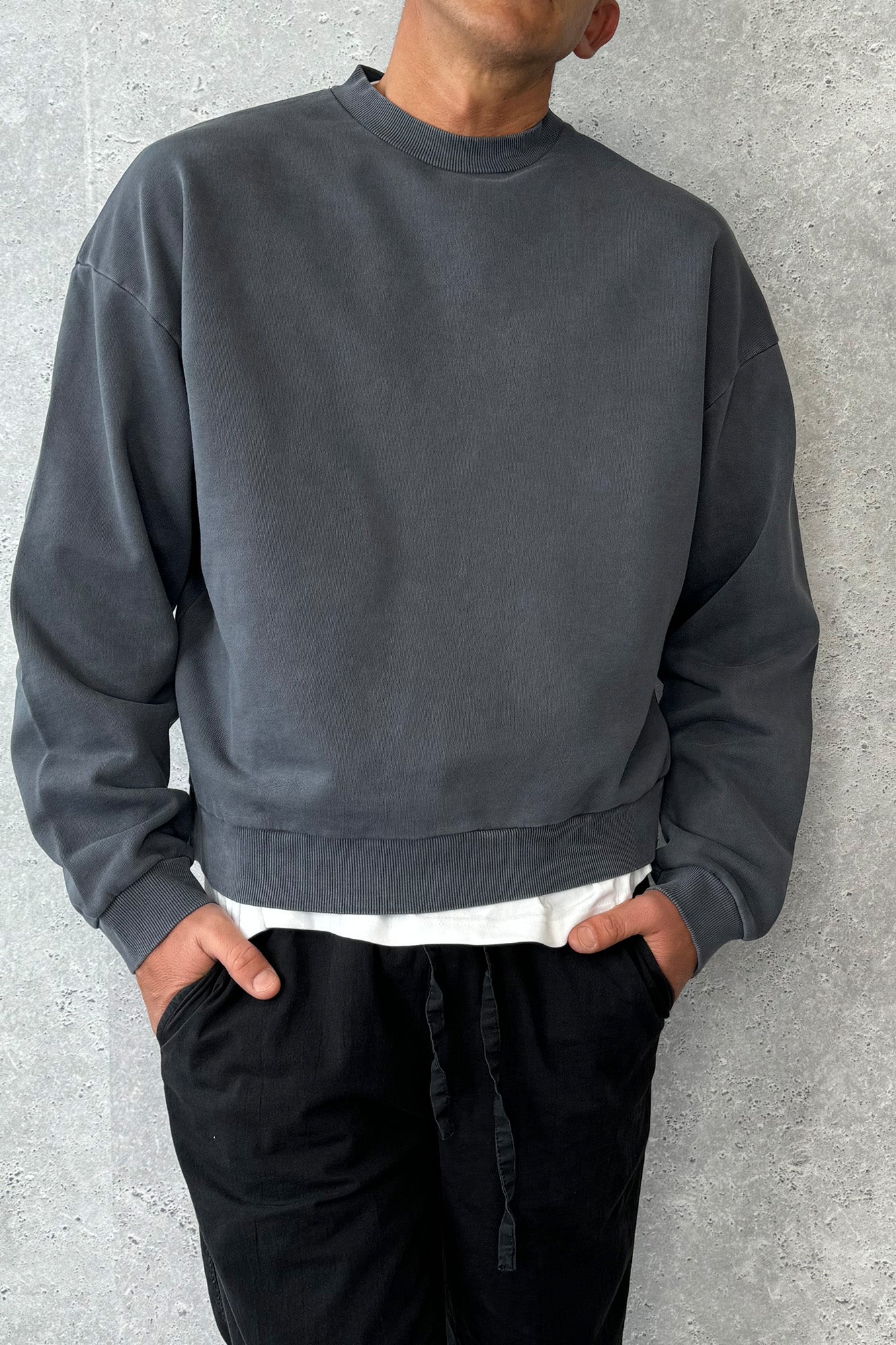 Francis Drop Sleeve Sweater Wash Black - FINAL SALE