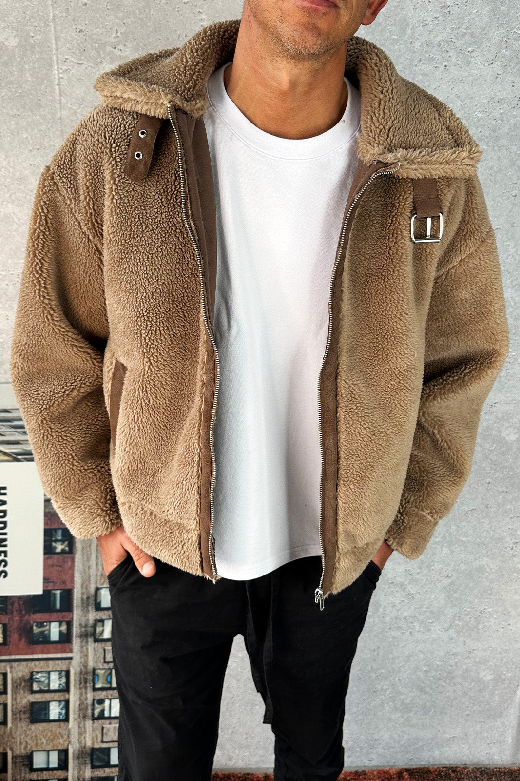 Travis Sherpa Jacket Tan - FINAL SALE
