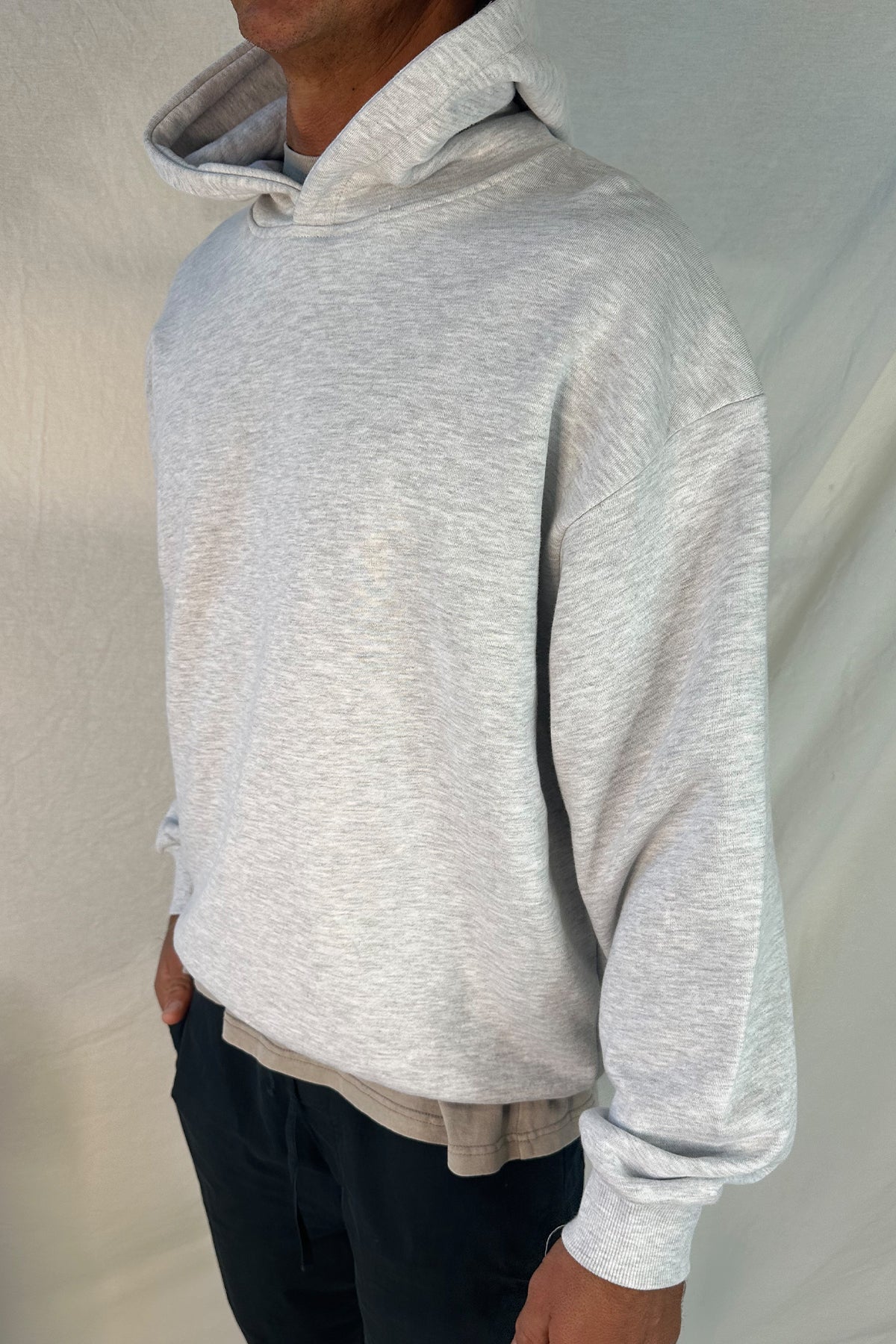 Heavyweight Cotton Hoodie Heather Grey