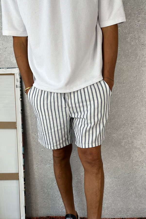 Capri Cotton Short Navy Stripe - FINAL SALE