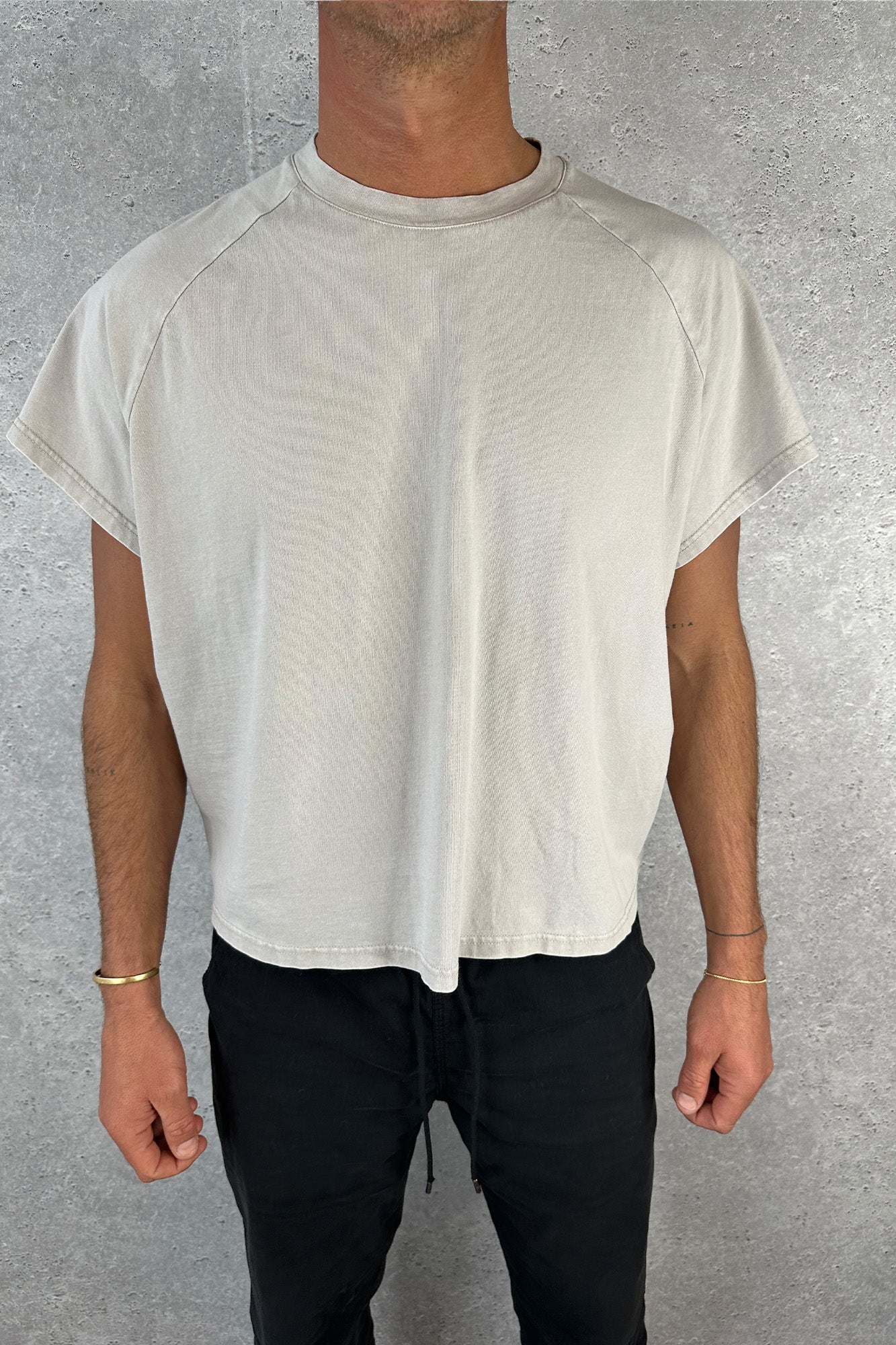 Raglan Crop Box Tank Acid Sand