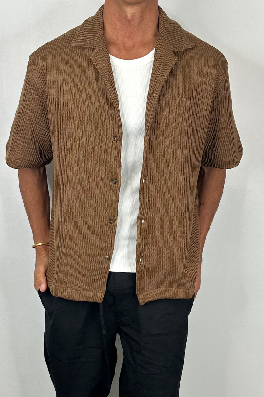 Chad Knitted Shirt Choc