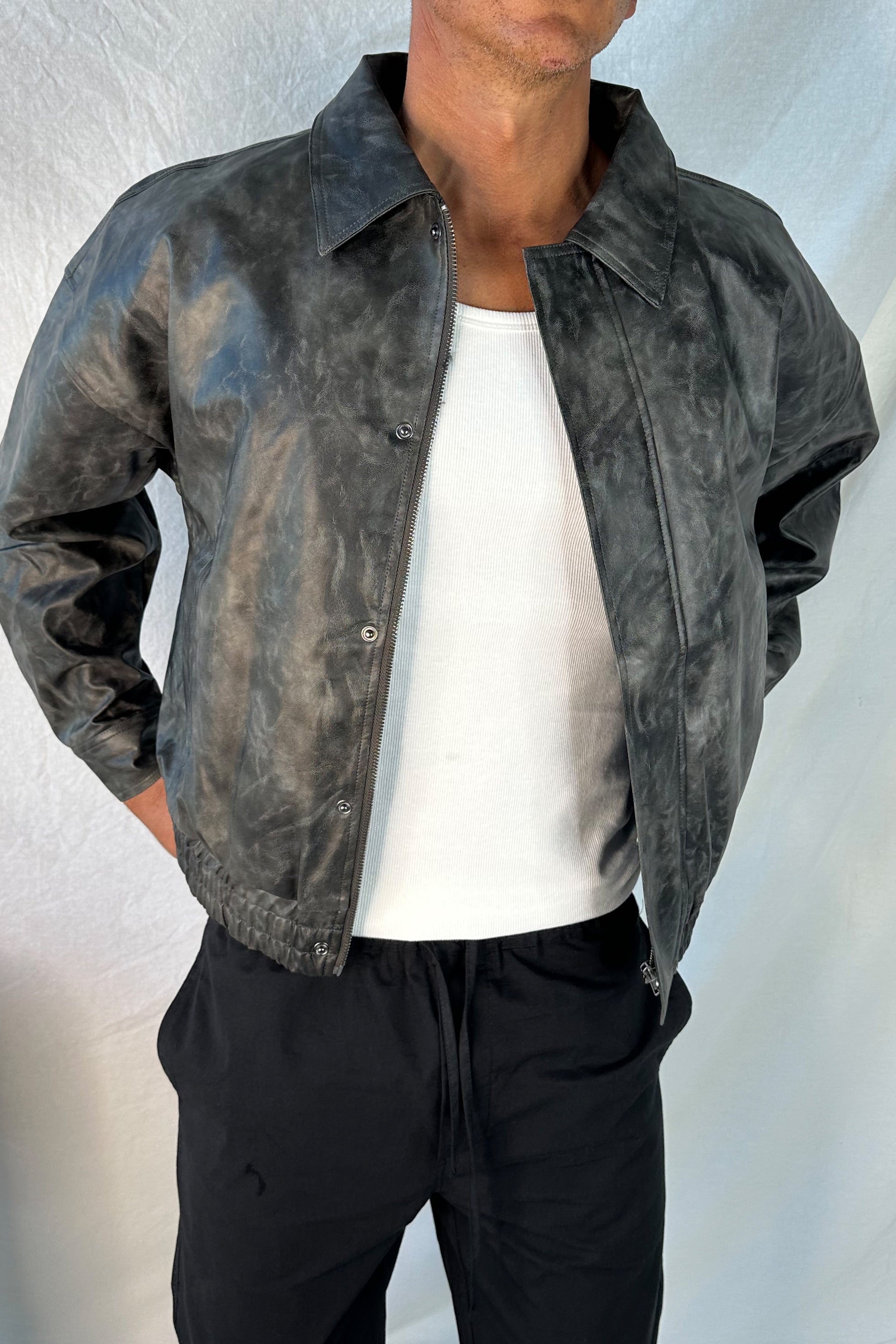 Bowie Bomber Washed Black