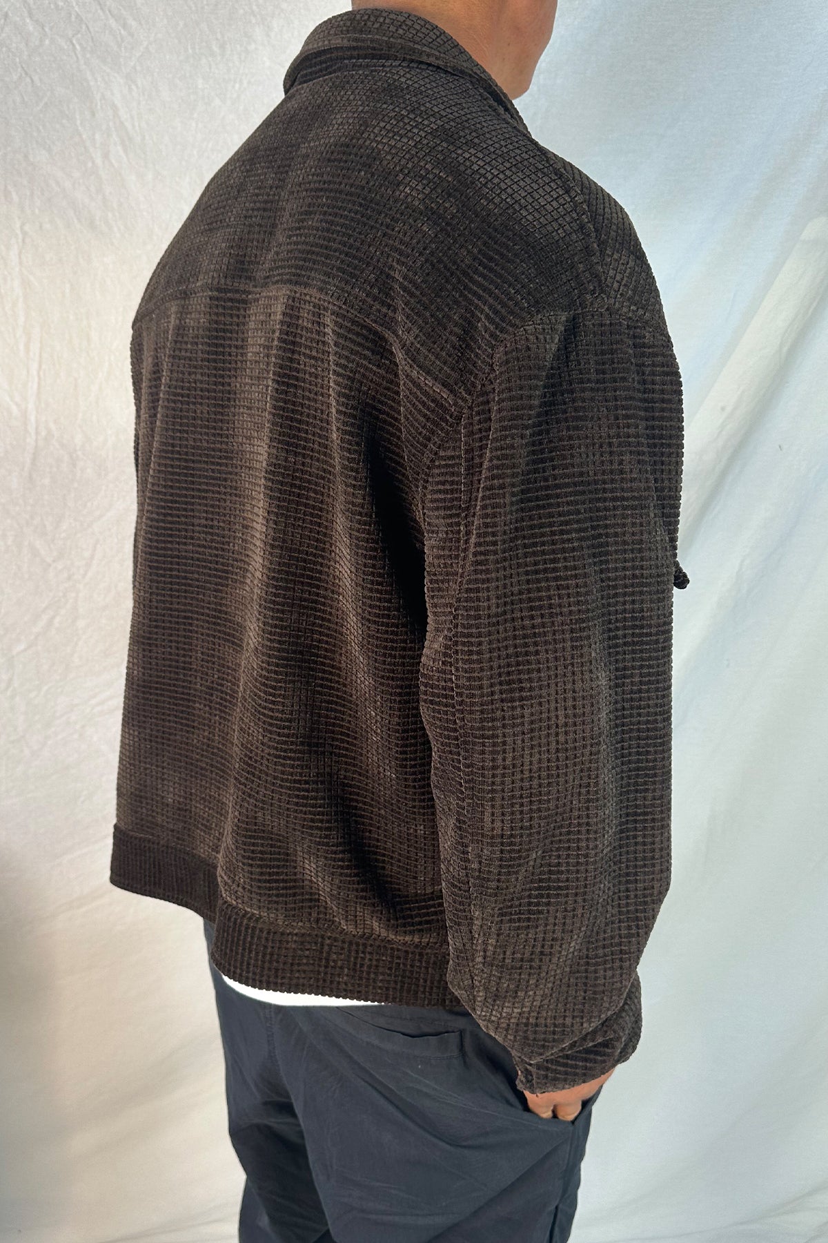 Texture Drop Sleeve Jacket Choc