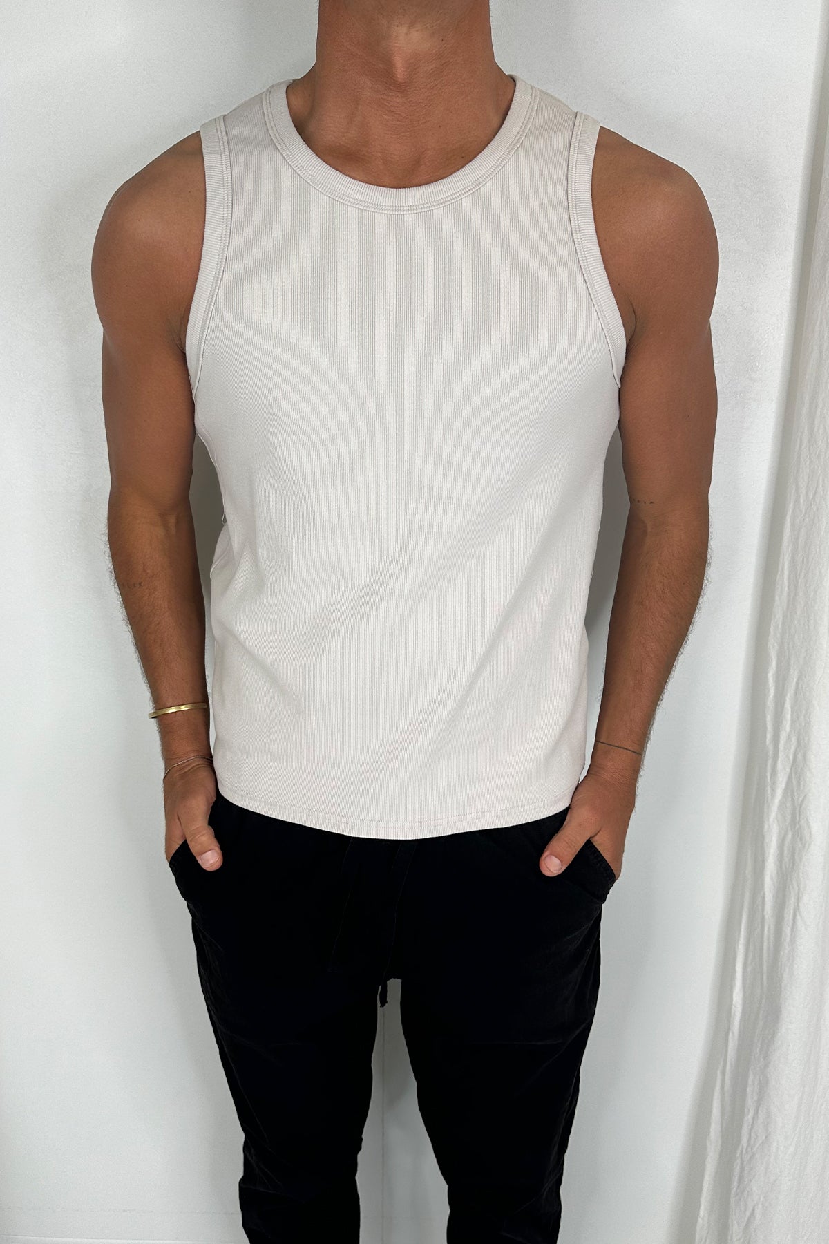 Declan Fitted Tank Beige