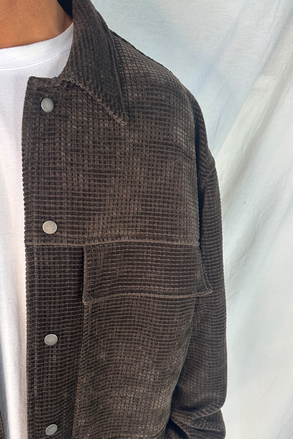 Texture Drop Sleeve Jacket Choc