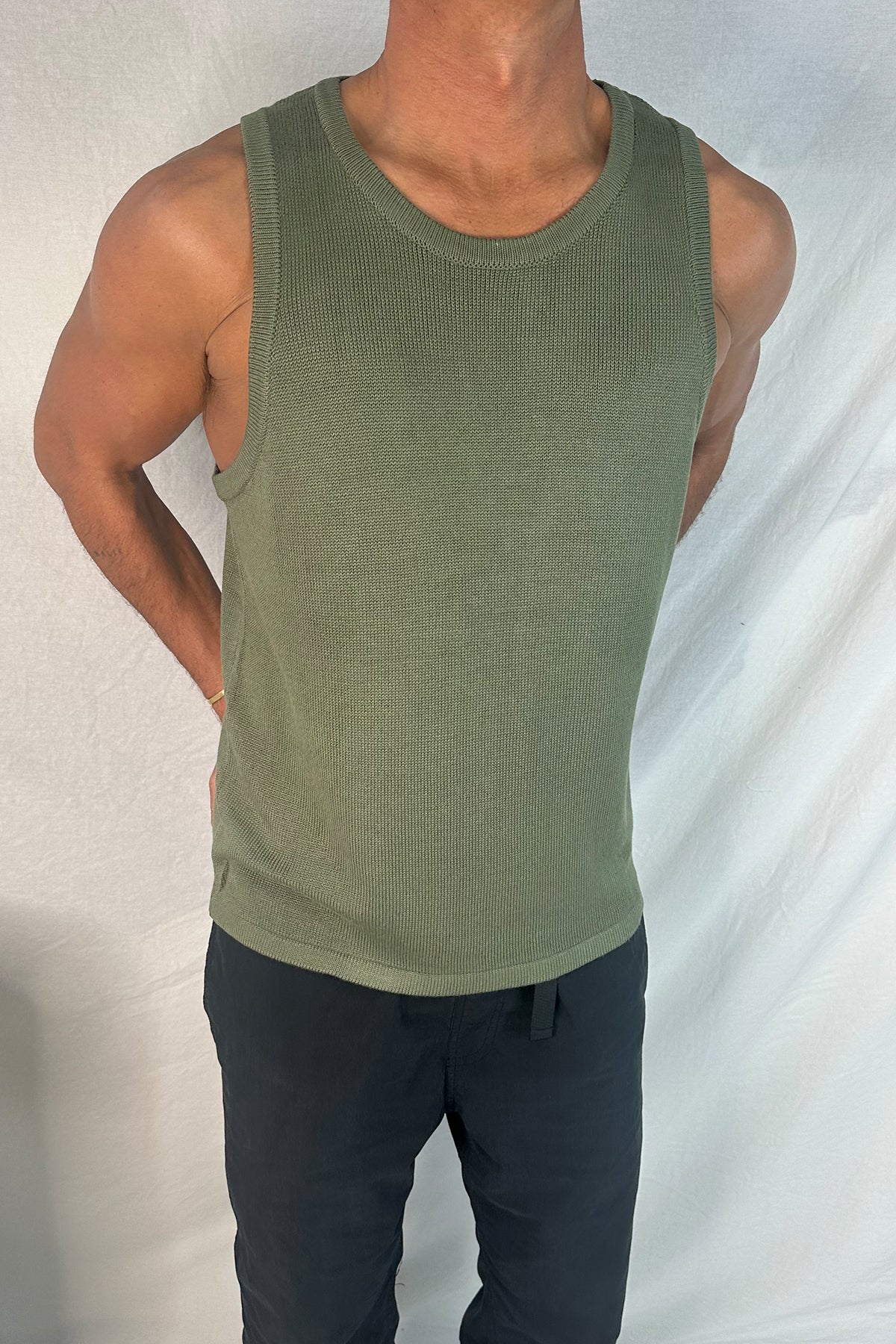 Deran Knitted Tank Khaki
