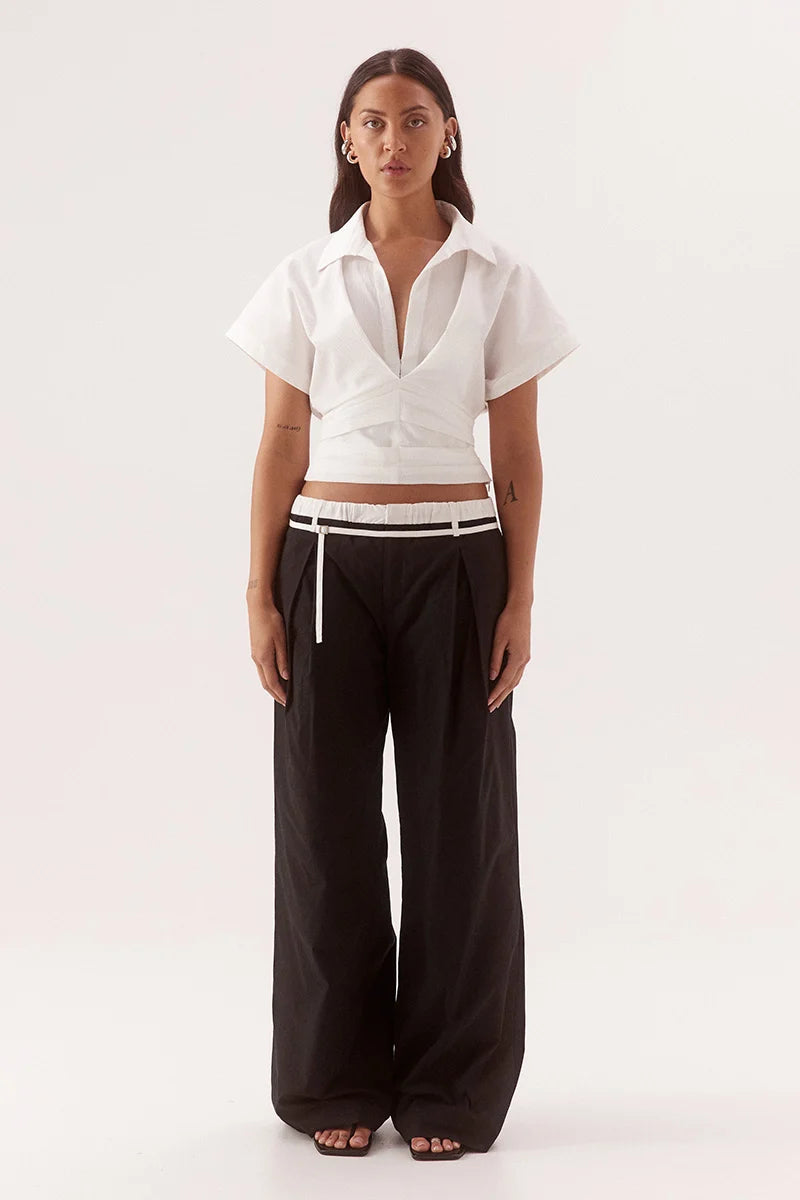 Lyra Crop Shirt Chalk