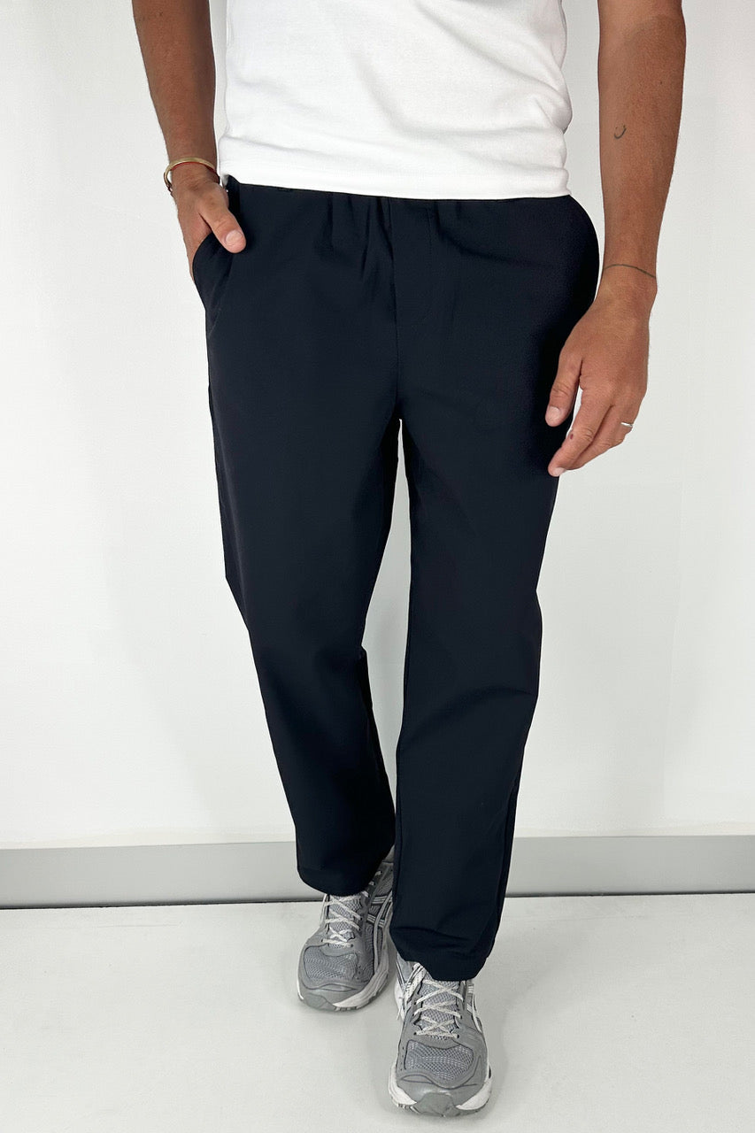 Elastic Waist Casual Pant Black