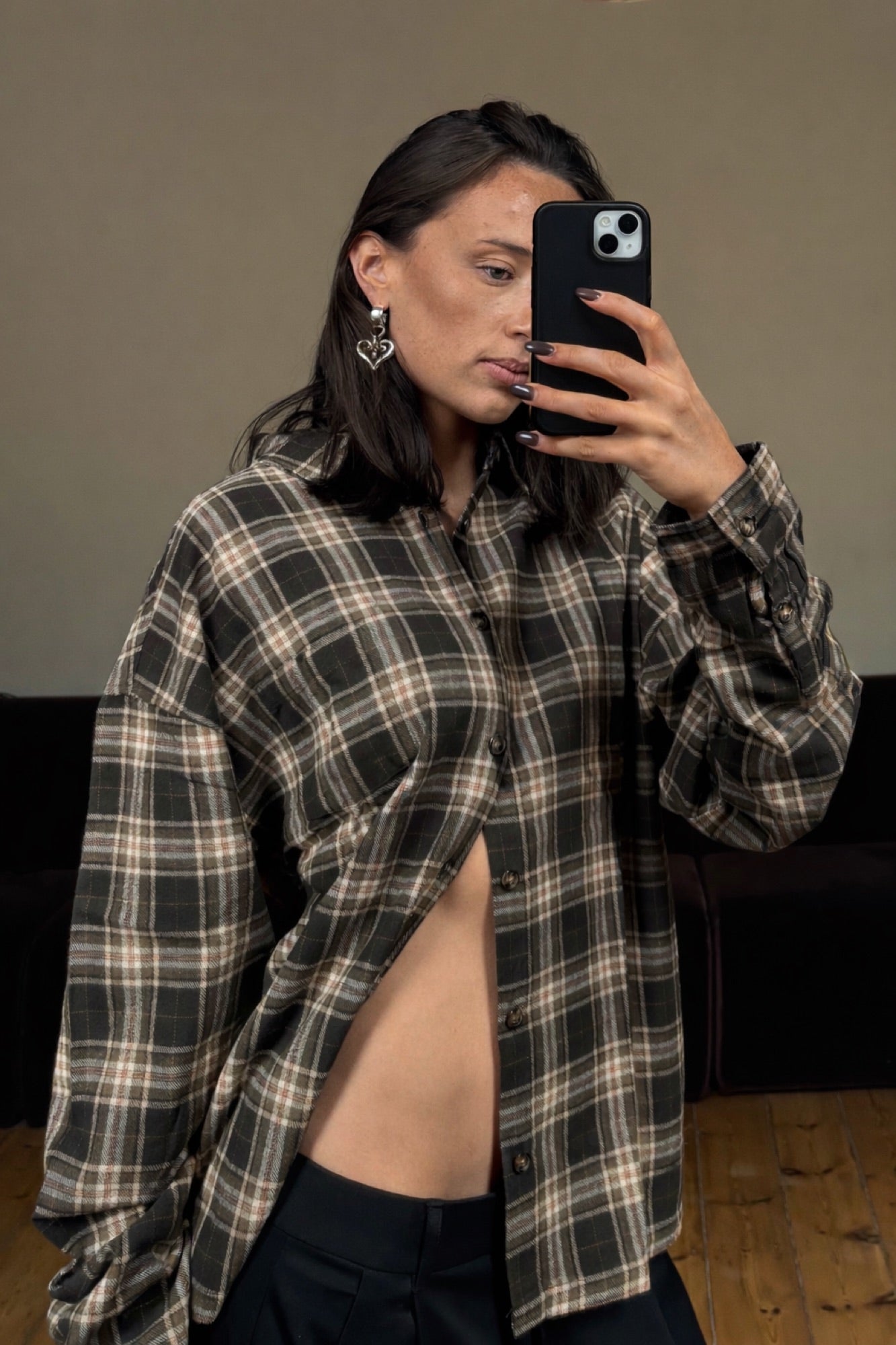 Unisex Brooklyn Check Shirt Brown