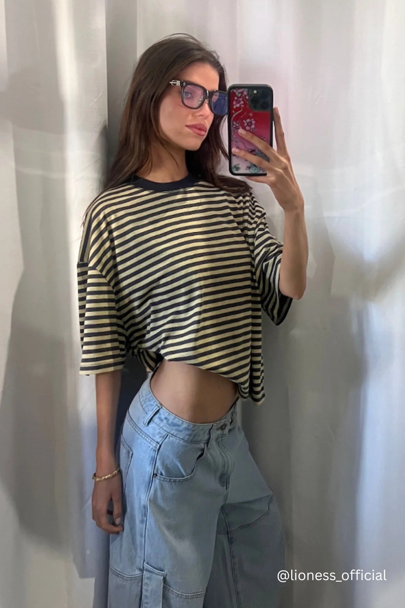 Bloom Short Sleeve Beige Stripe