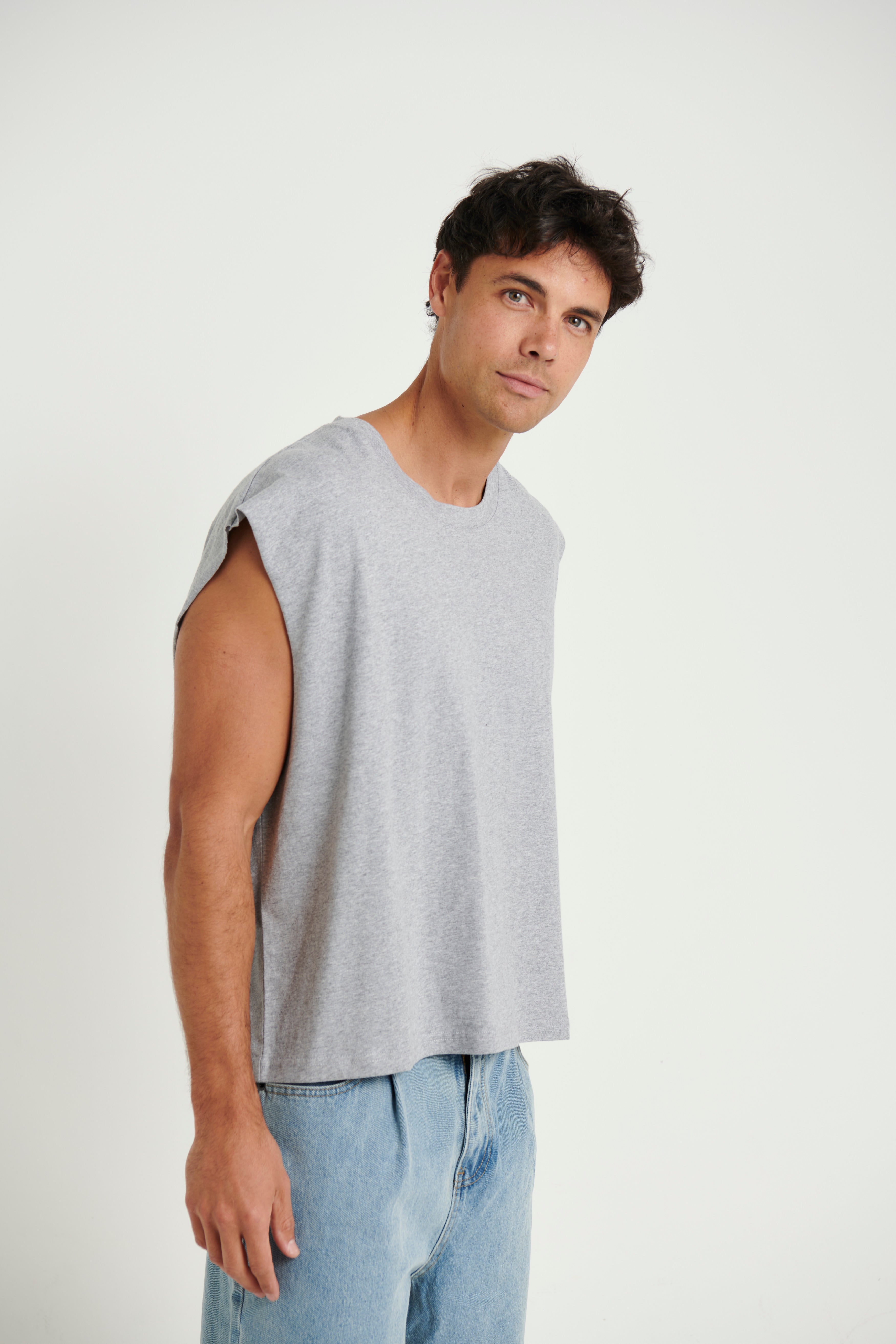 NTH Crop Box Tank Grey