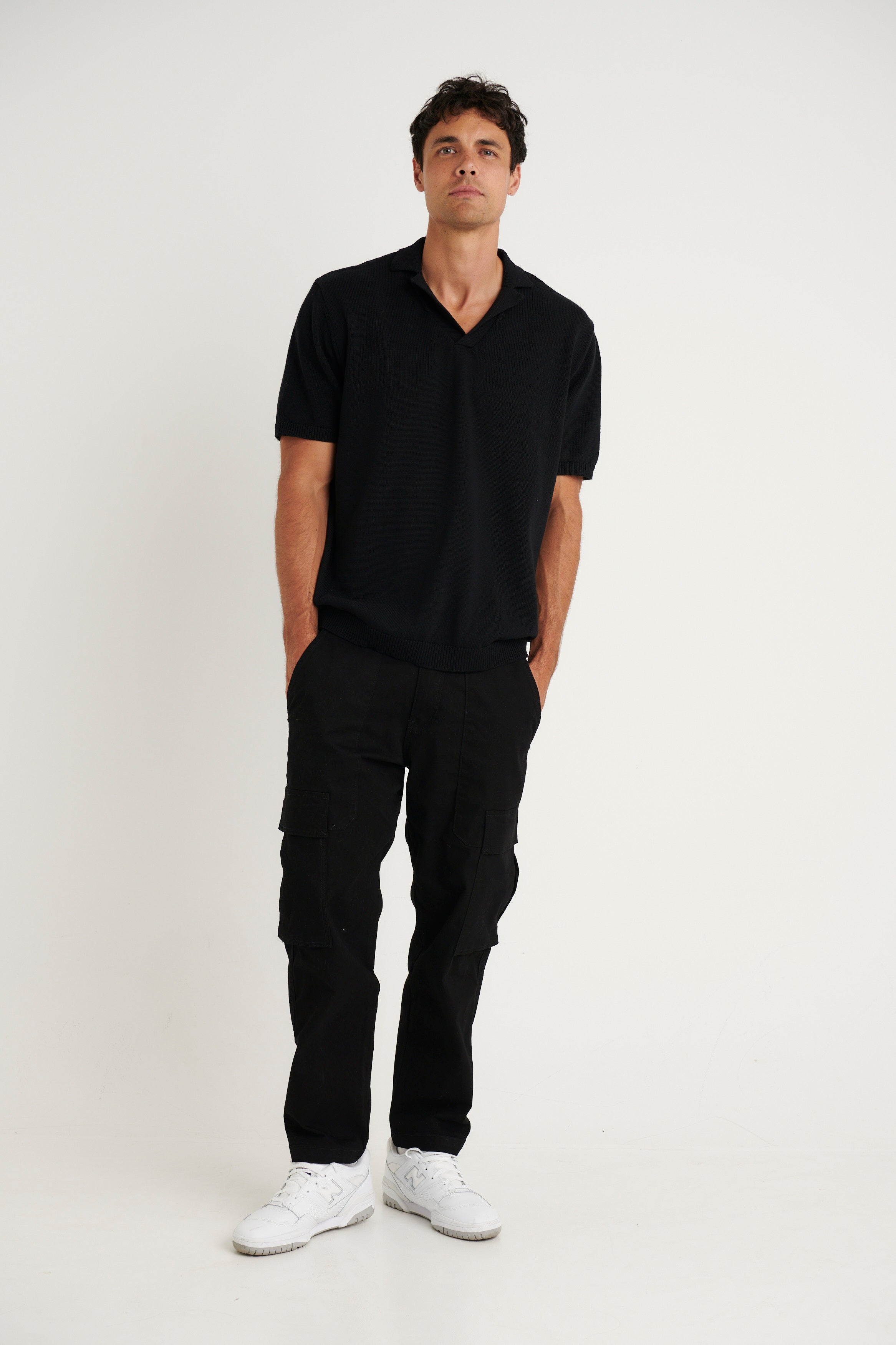 Brody Knit Polo Black