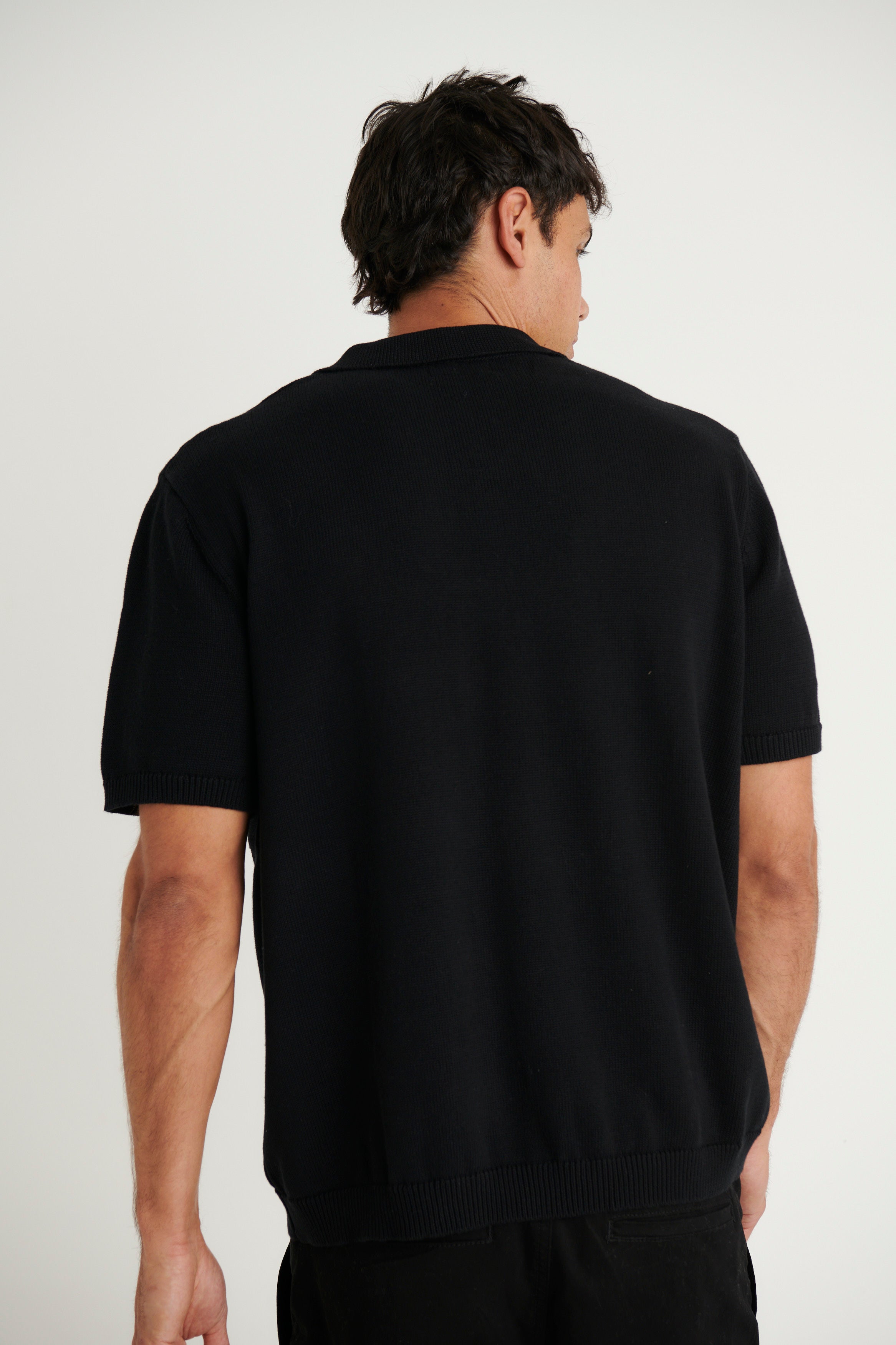 Brody Knit Polo Black