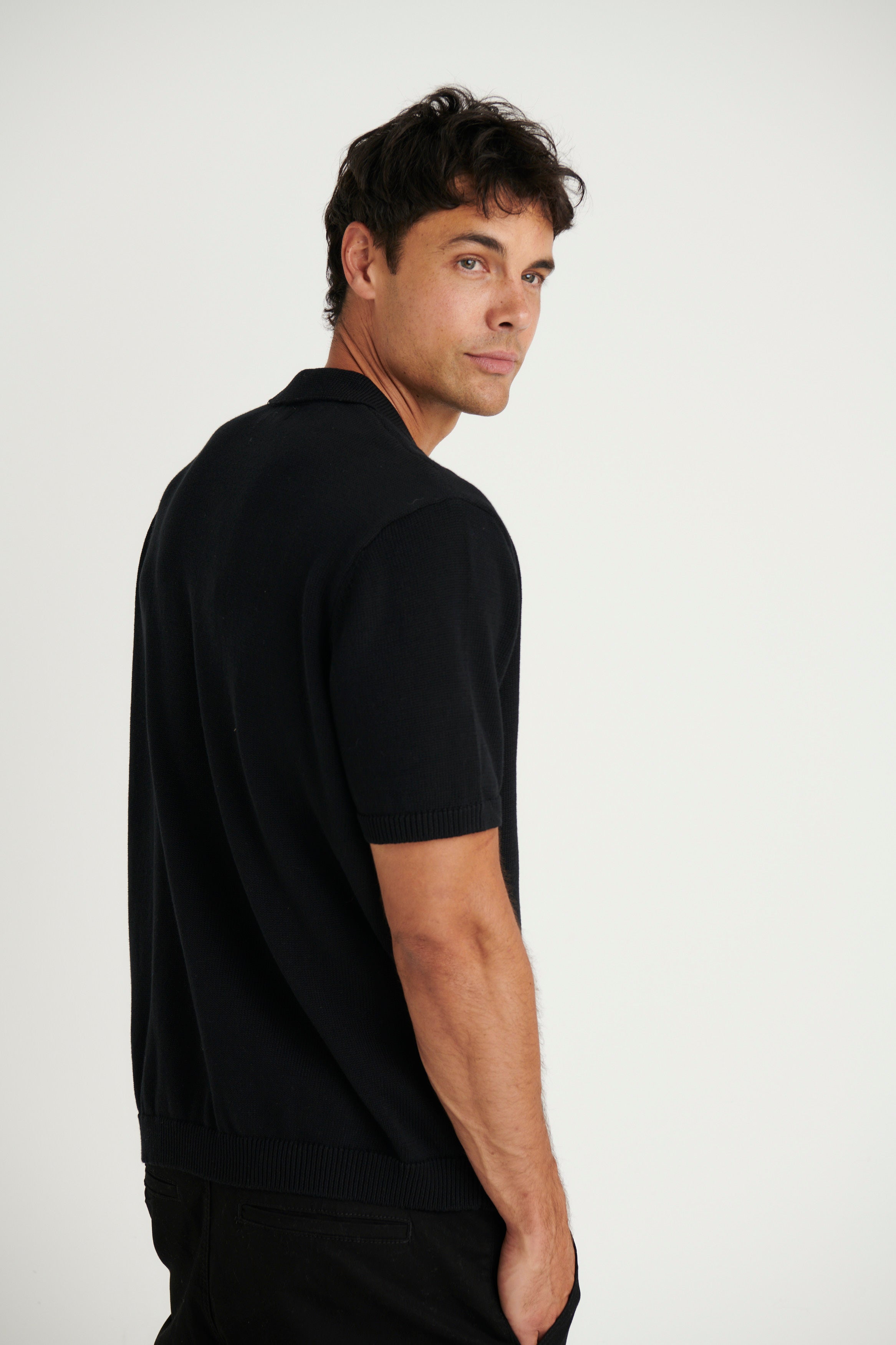 Brody Knit Polo Black