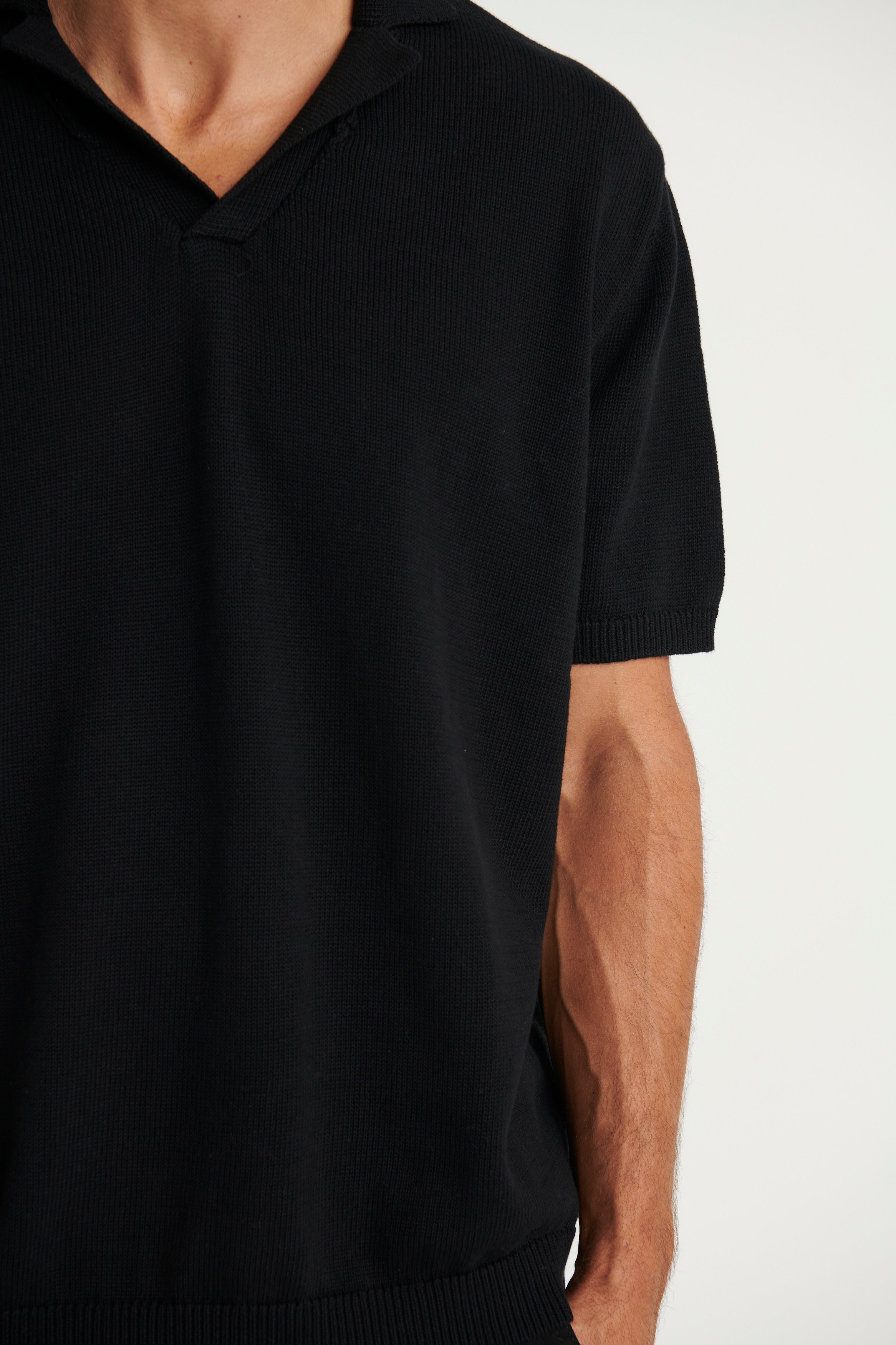 Brody Knit Polo Black