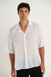 Ari Lightweight Rayon Shirt White - FINAL SALE