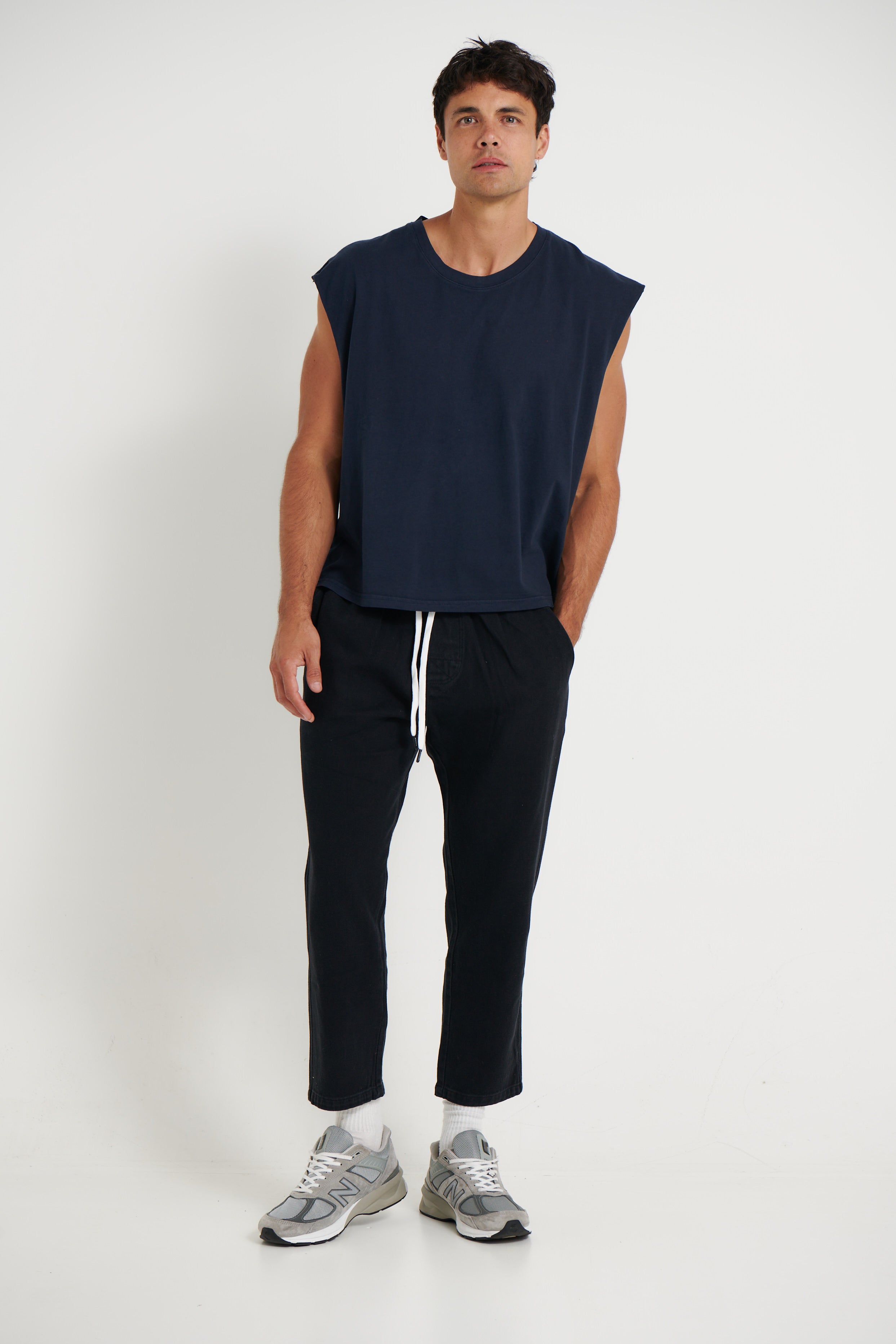 NTH Crop Box Tank Navy
