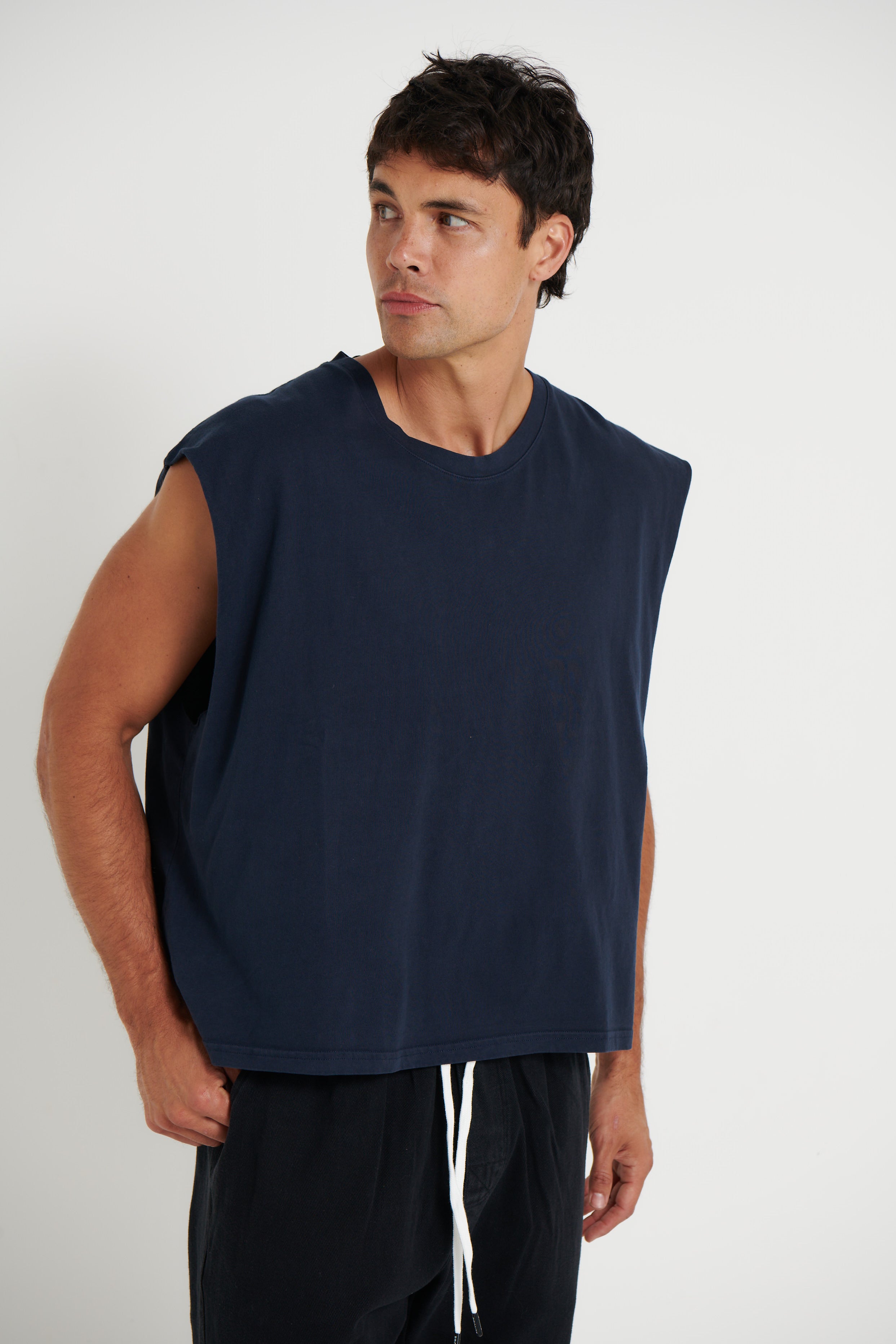 NTH Crop Box Tank Navy