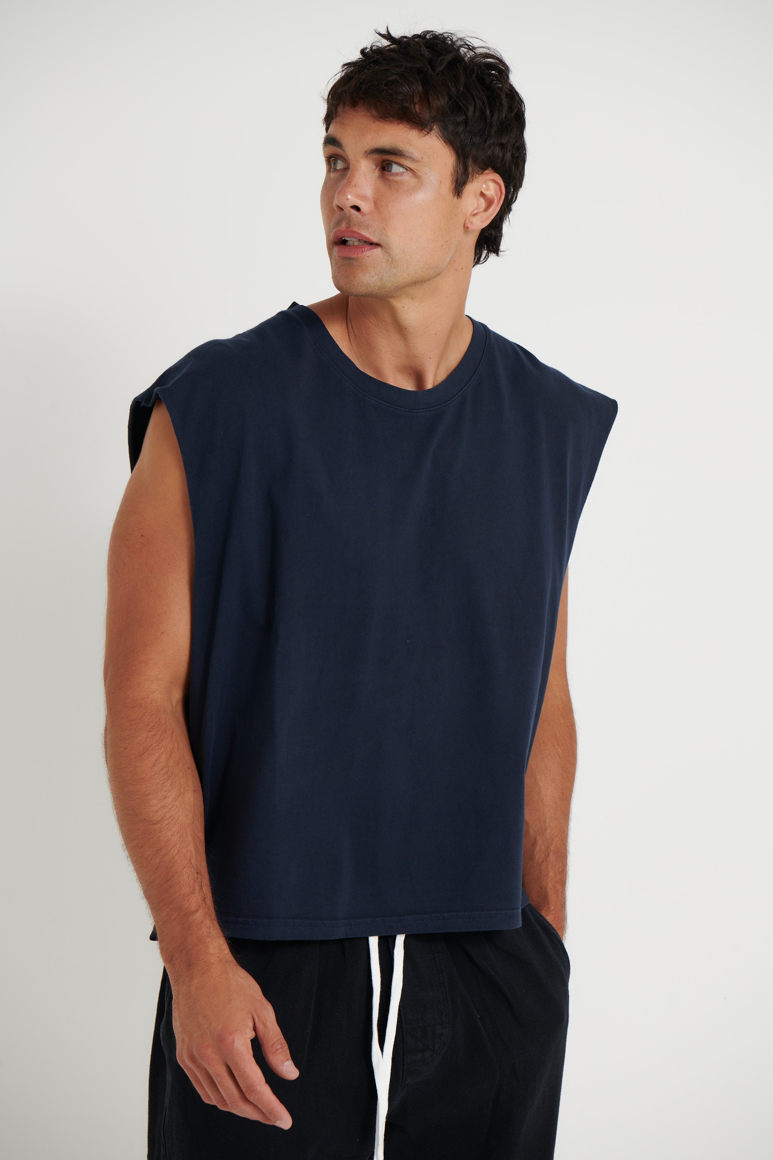NTH Crop Box Tank Navy