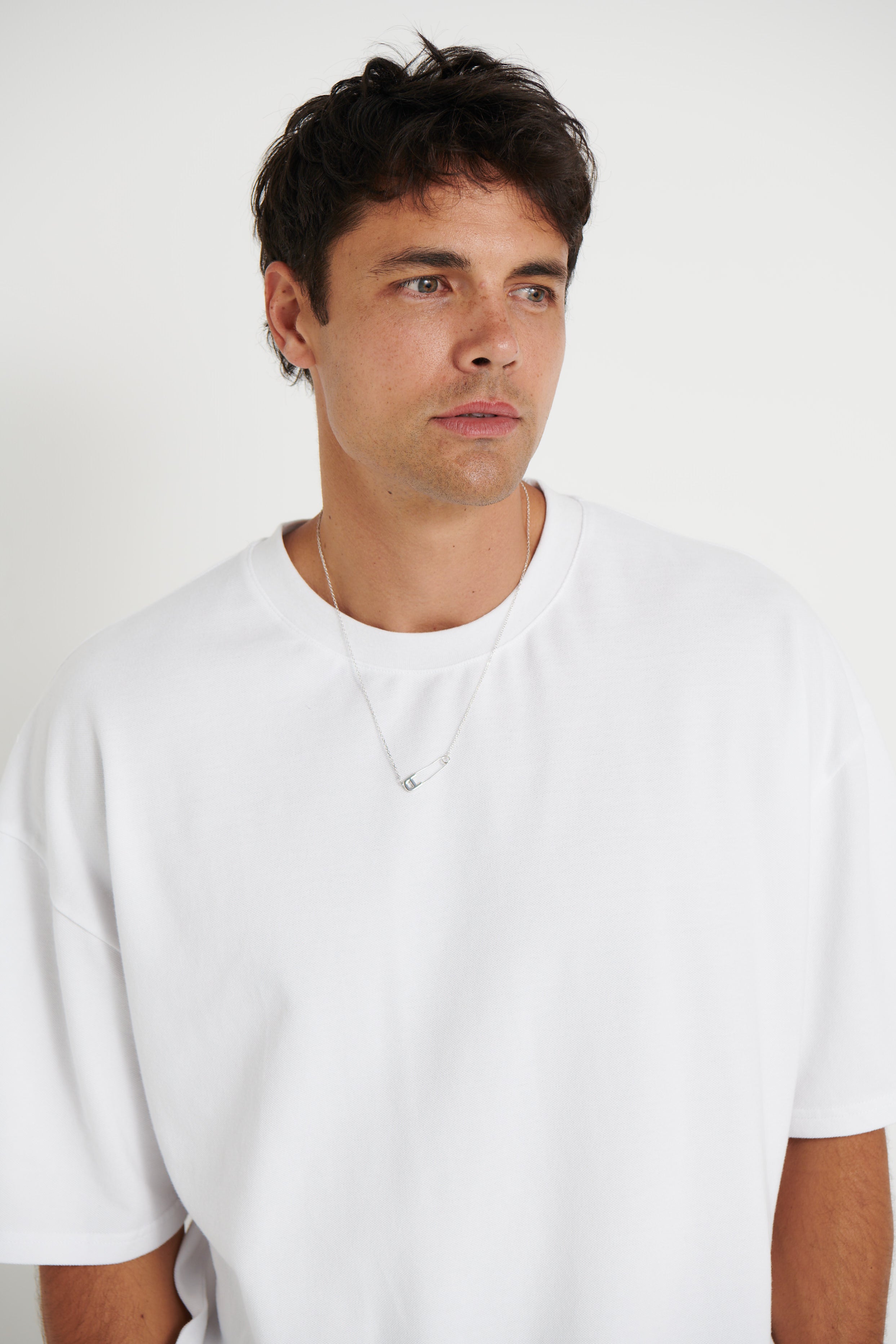 NTH Safety Pin Necklace Silver