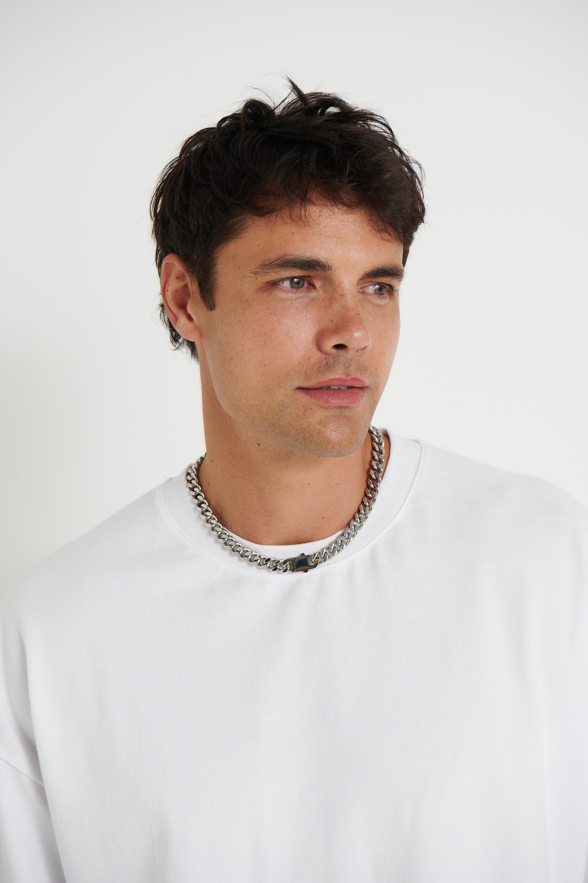 NTH 10mm Curb Chain Necklace Silver