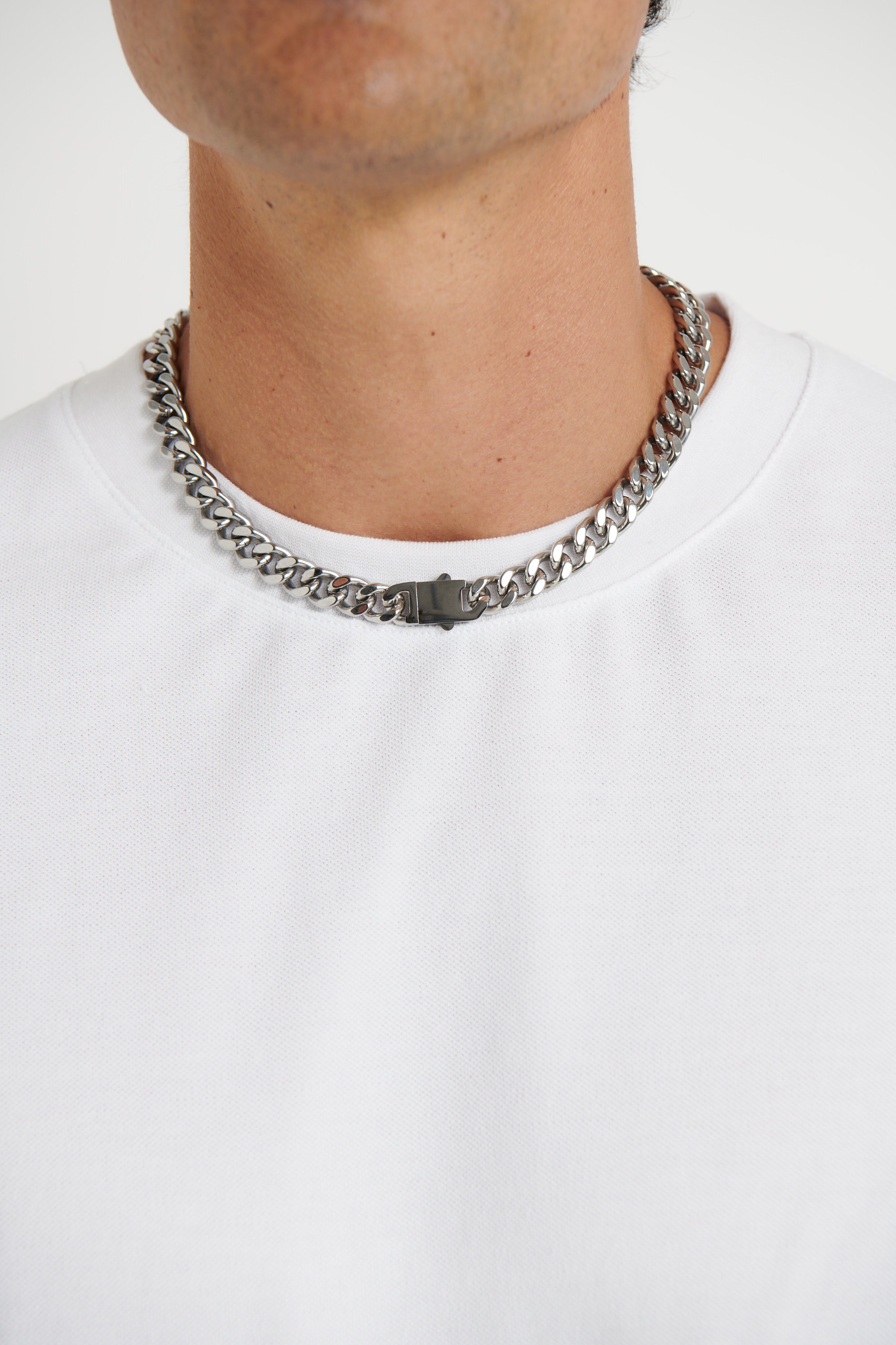 NTH 10mm Curb Chain Necklace Silver