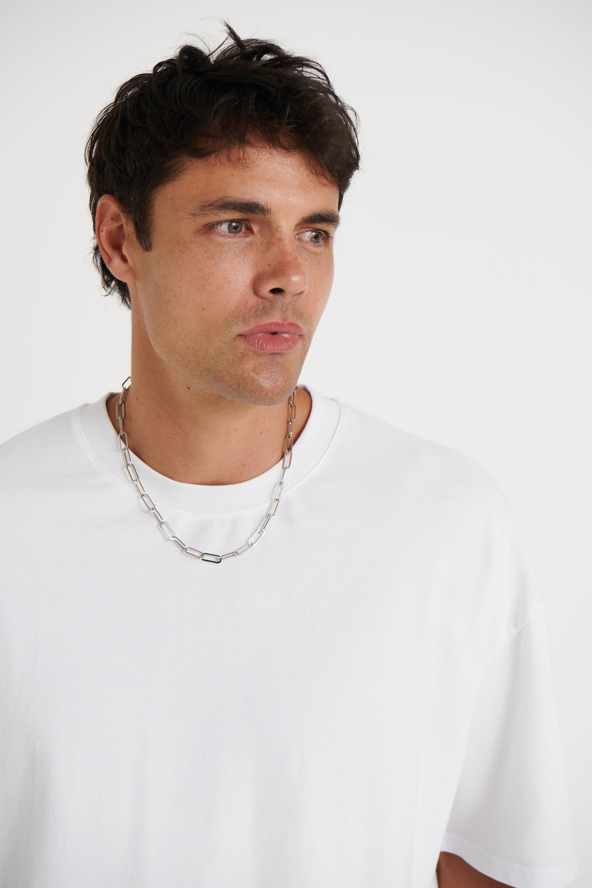 NTH Paperclip Chain Necklace Silver