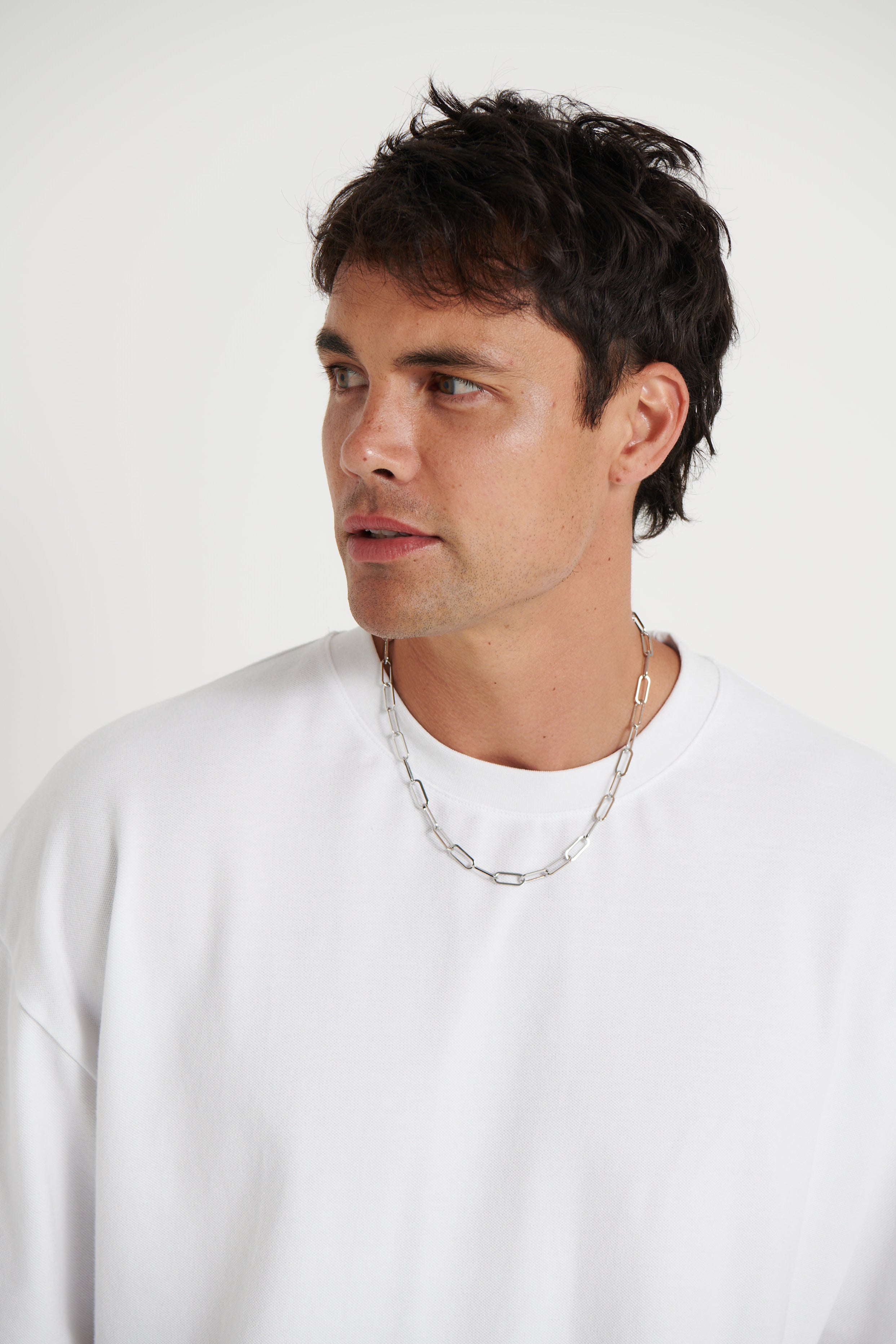NTH Paperclip Chain Necklace Silver