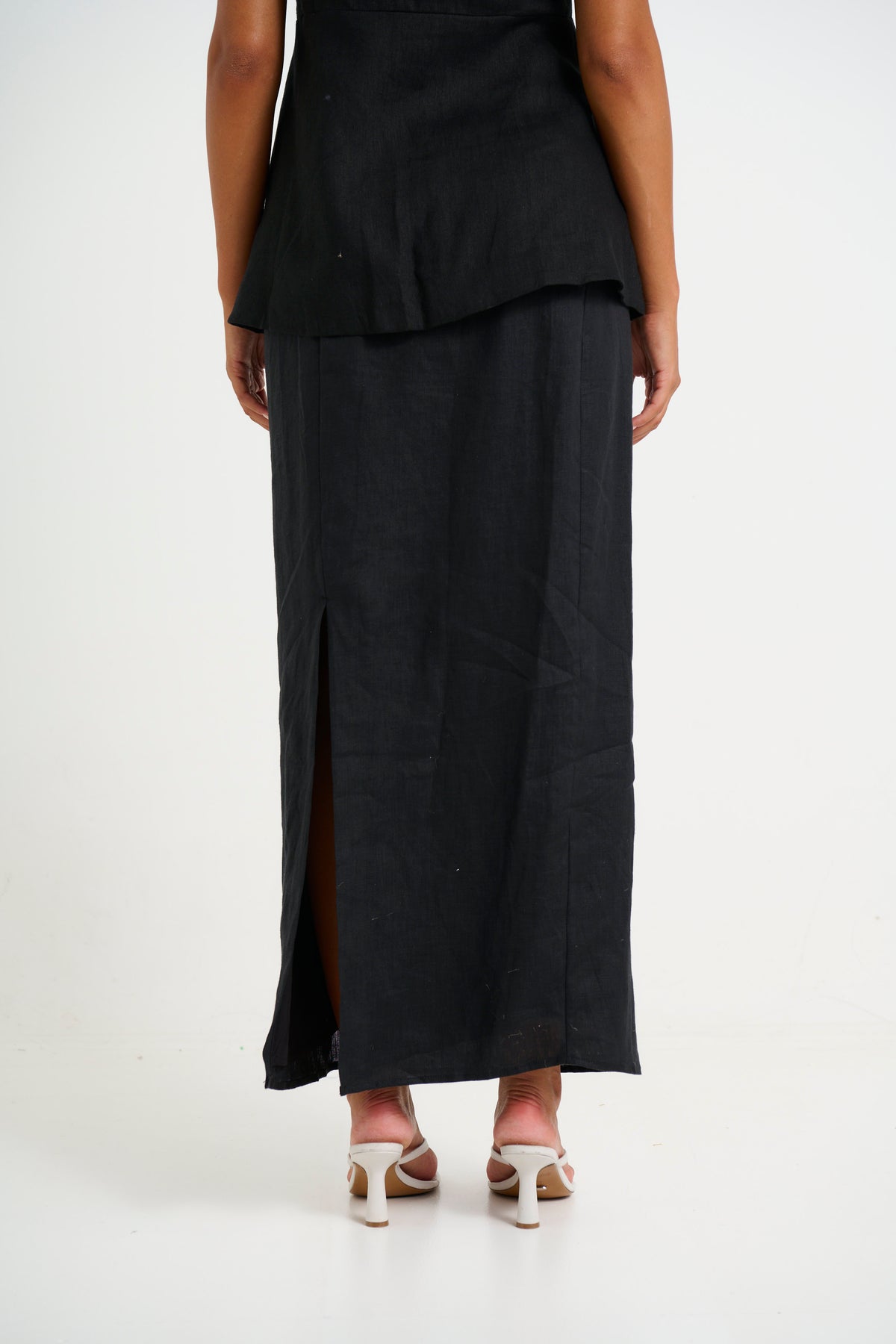 Luca Linen Maxi Skirt Black - FINAL SALE