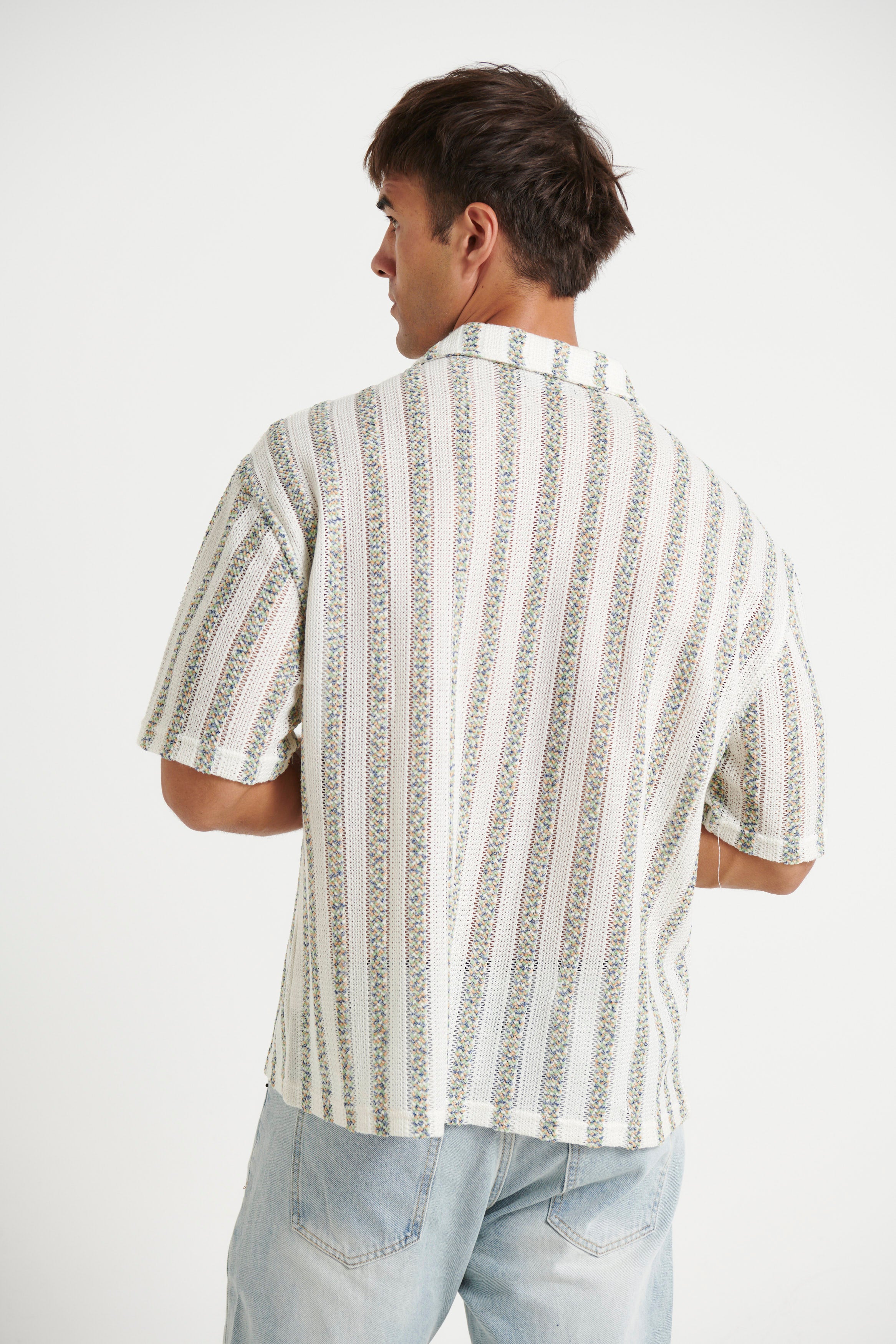 Raf Cropped Shirt Stripe Vintage