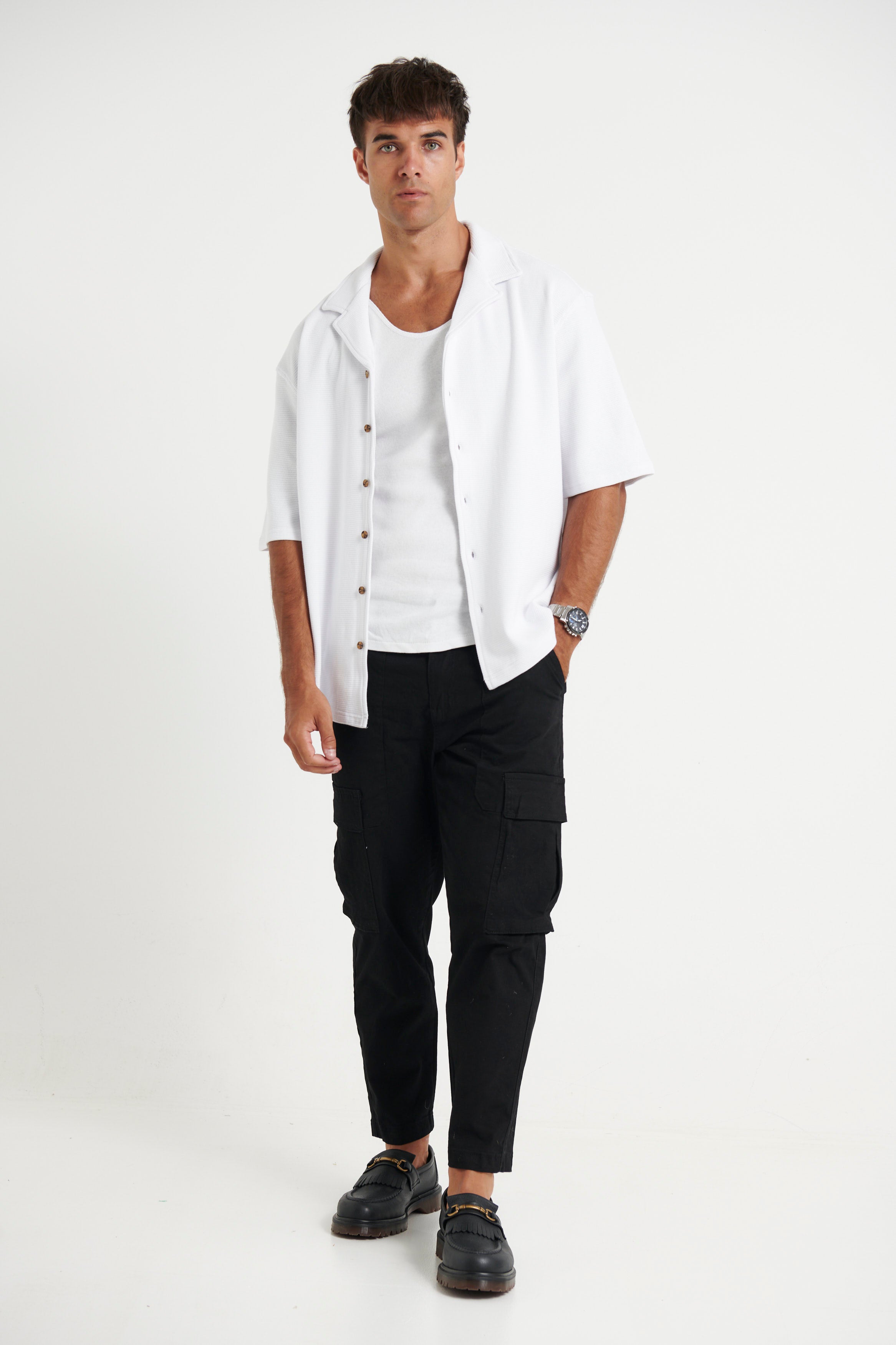 NTH Waffle Shirt White