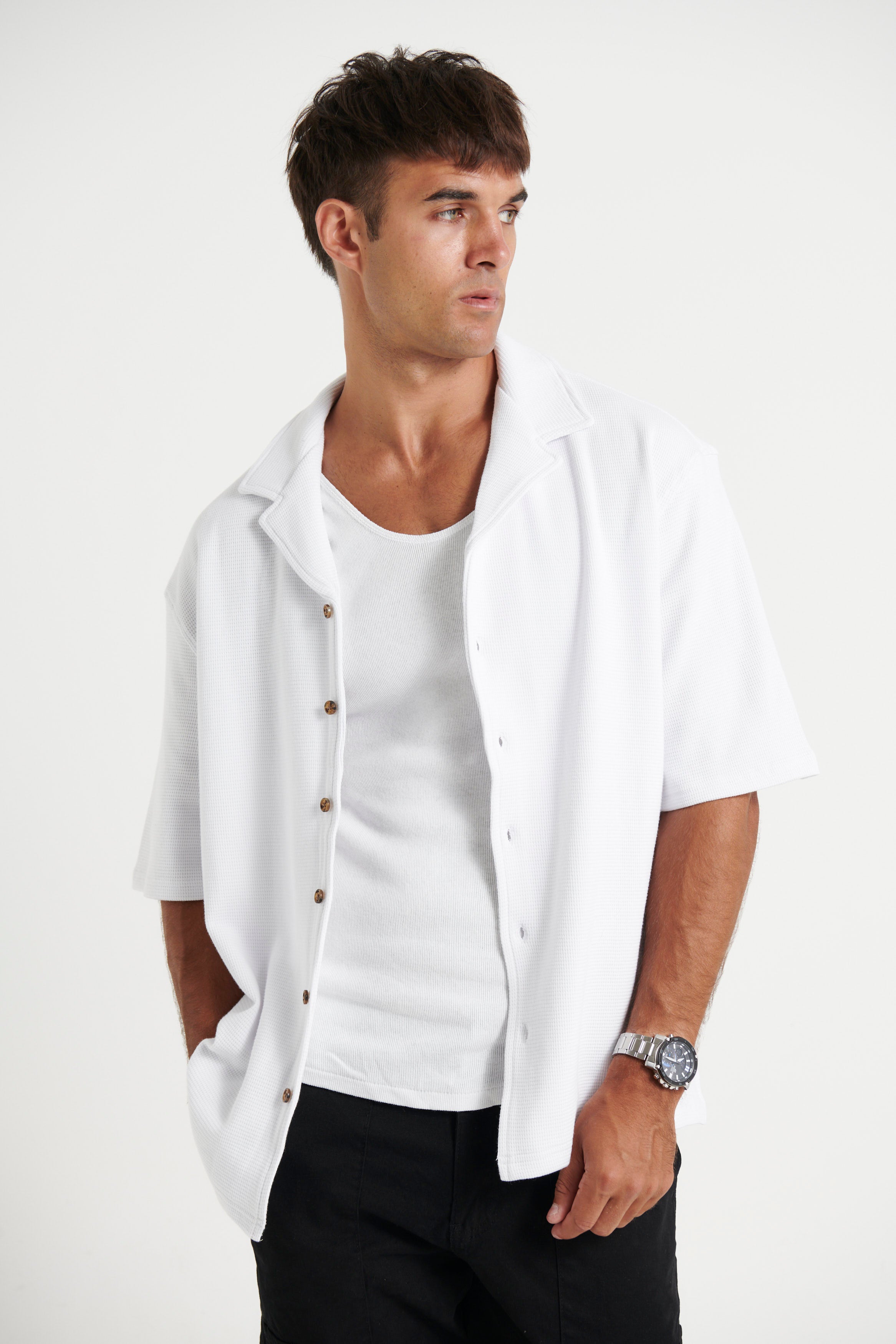 NTH Waffle Shirt White