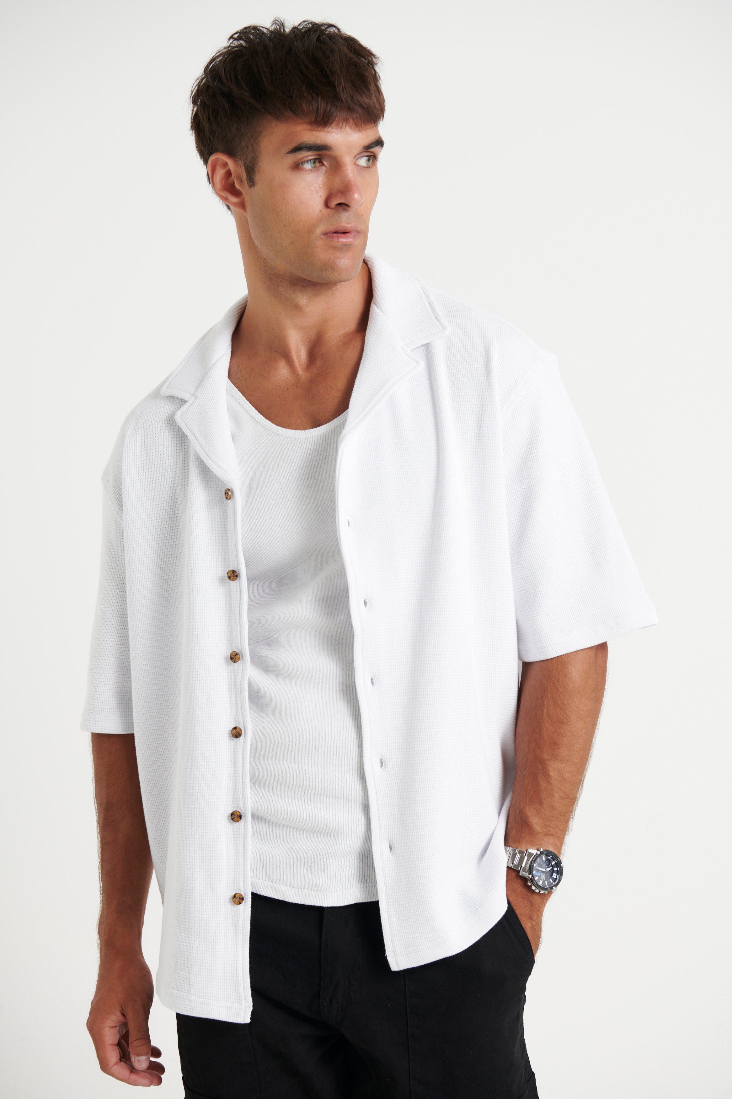 NTH Waffle Shirt White