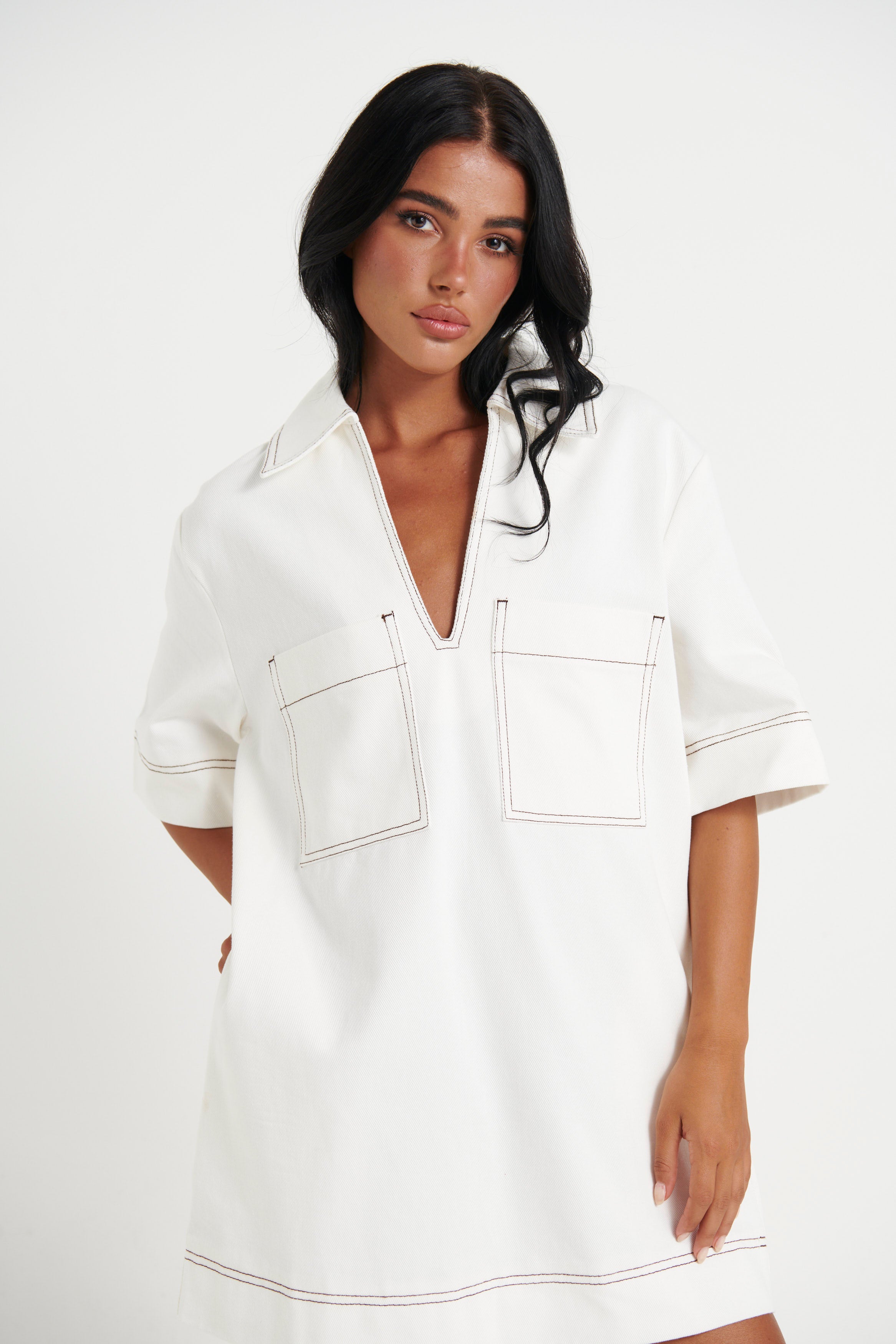 Tara Mini Dress White - FINAL SALE