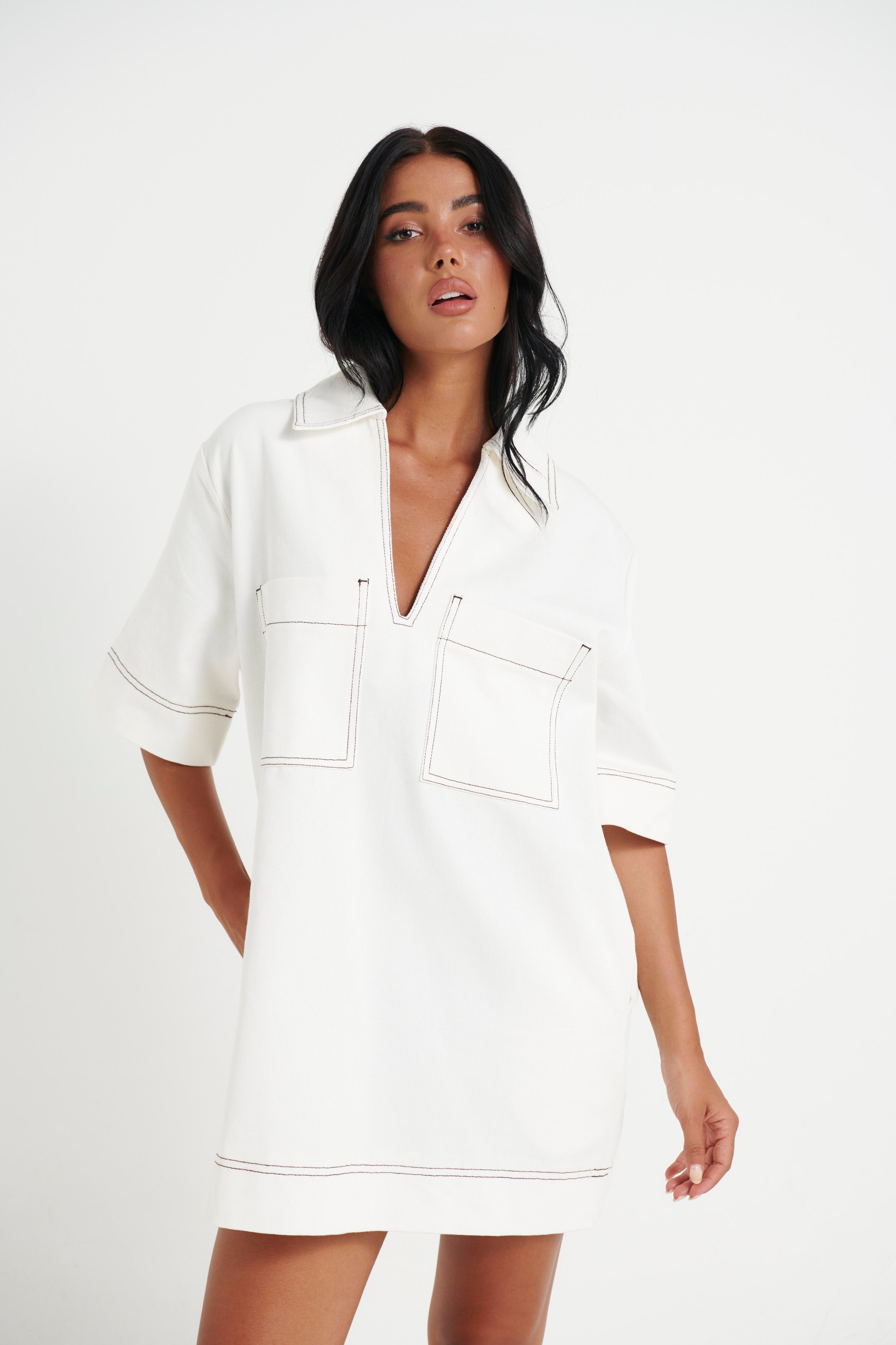 Tara Mini Dress White - FINAL SALE