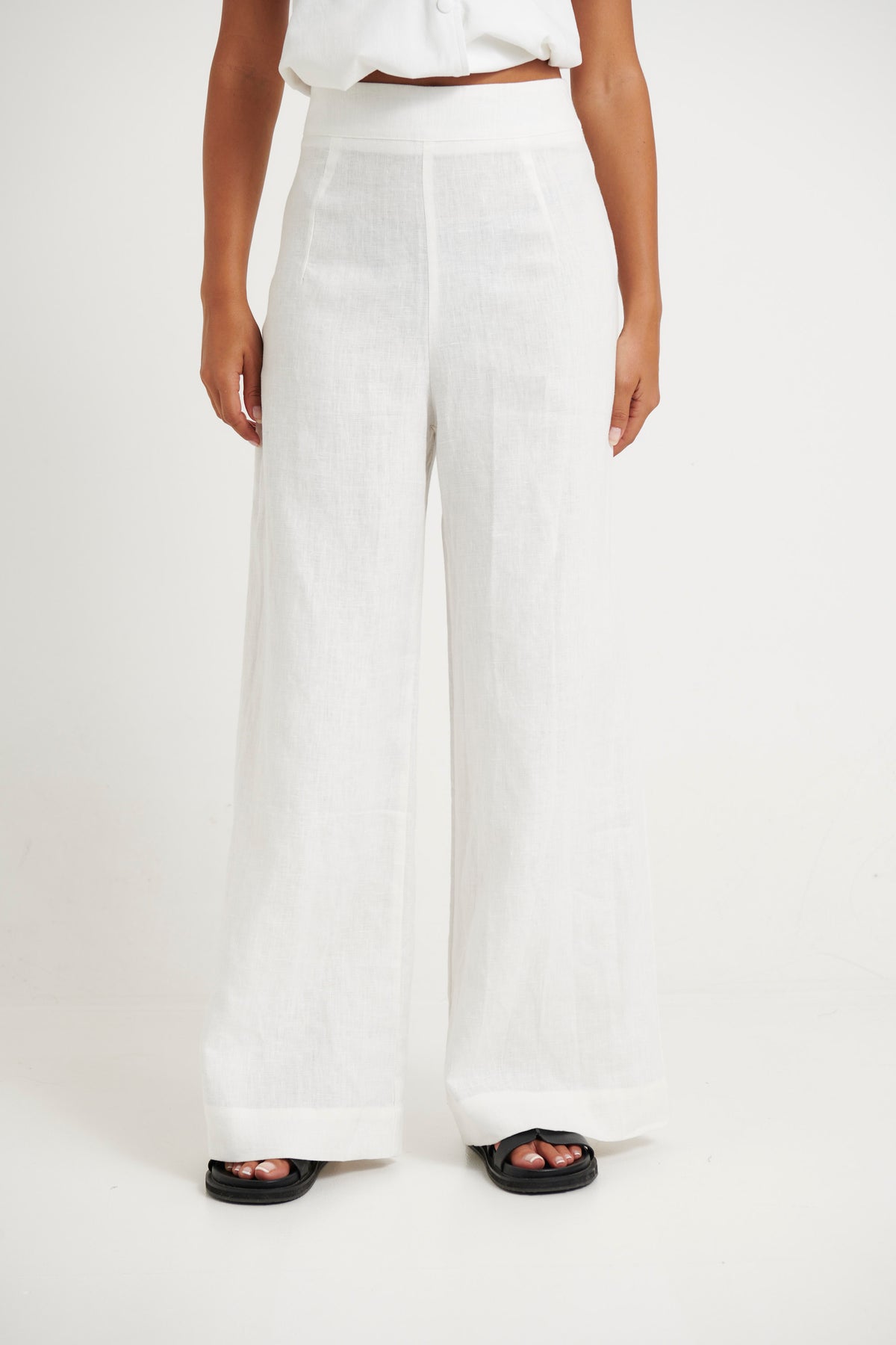 Wrenley Linen Pant White - FINAL SALE