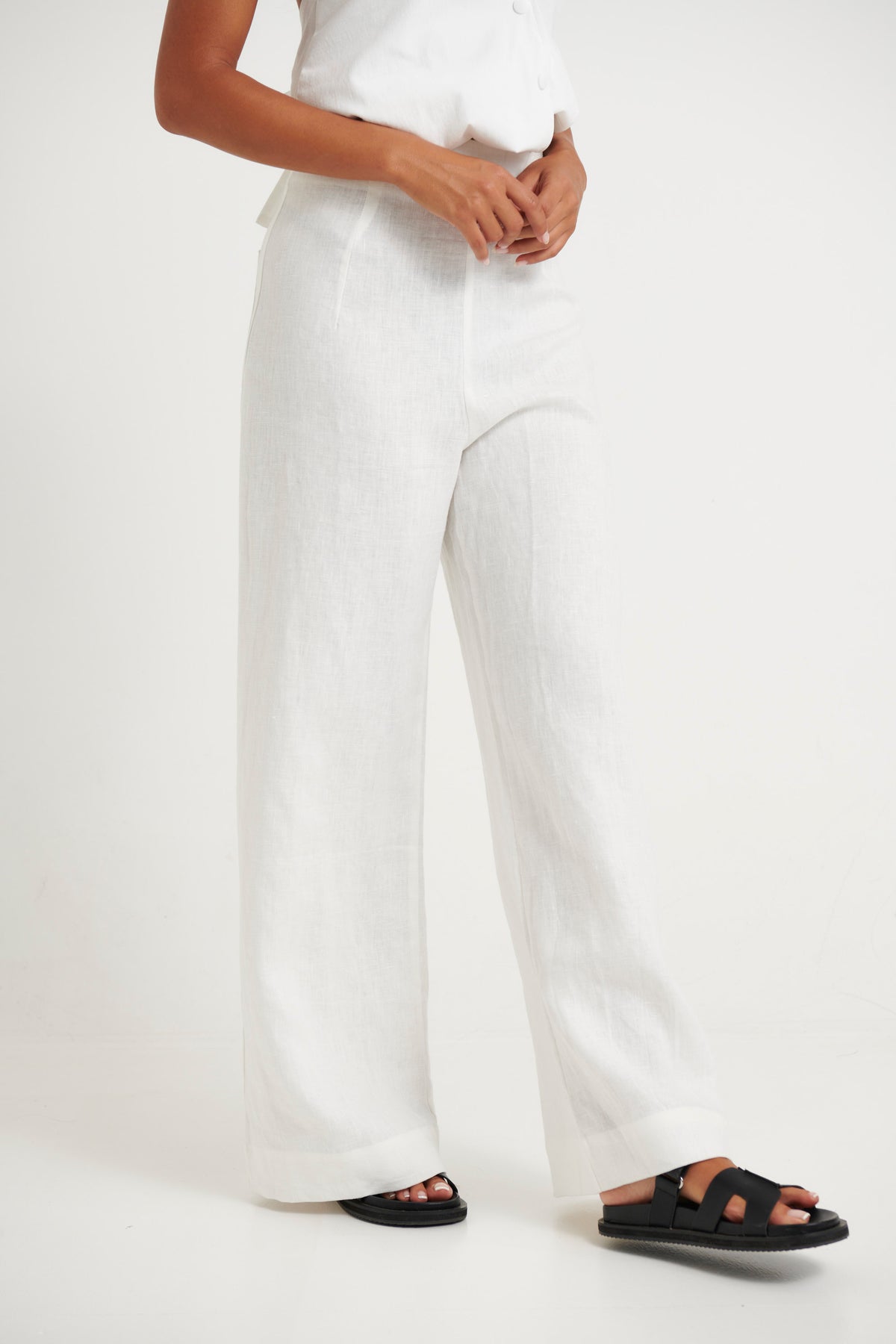 Wrenley Linen Pant White - FINAL SALE