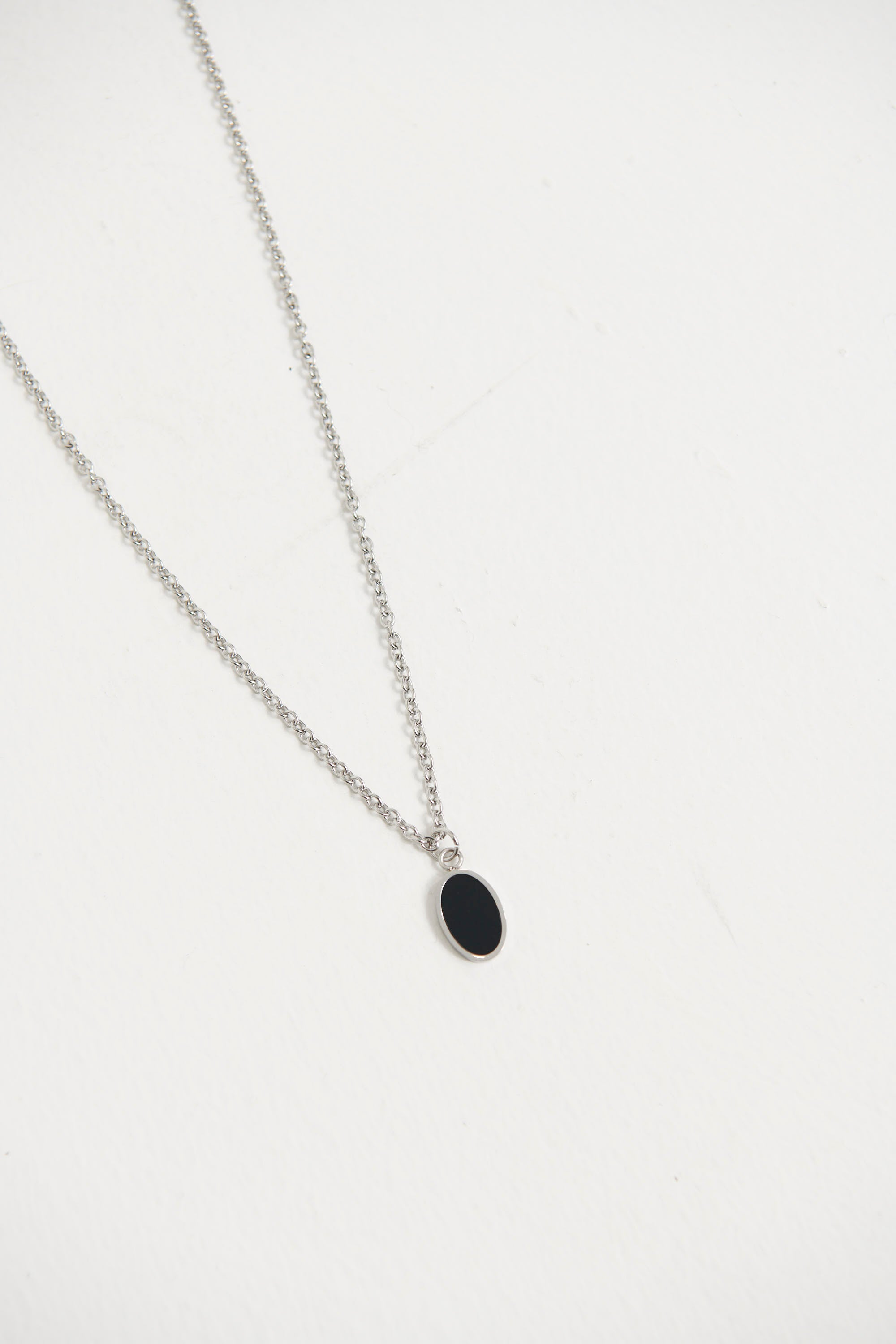 NTH Oval Pendant Necklace Silver - FINAL SALE